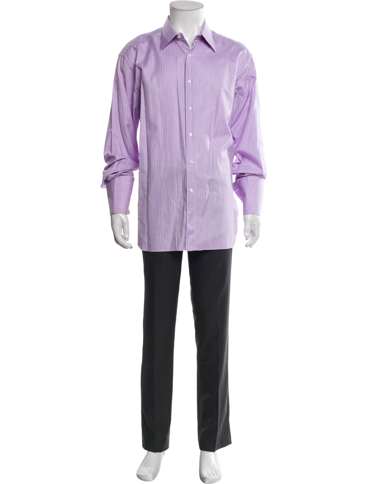 Brioni Striped Long Sleeve Dress Shirt