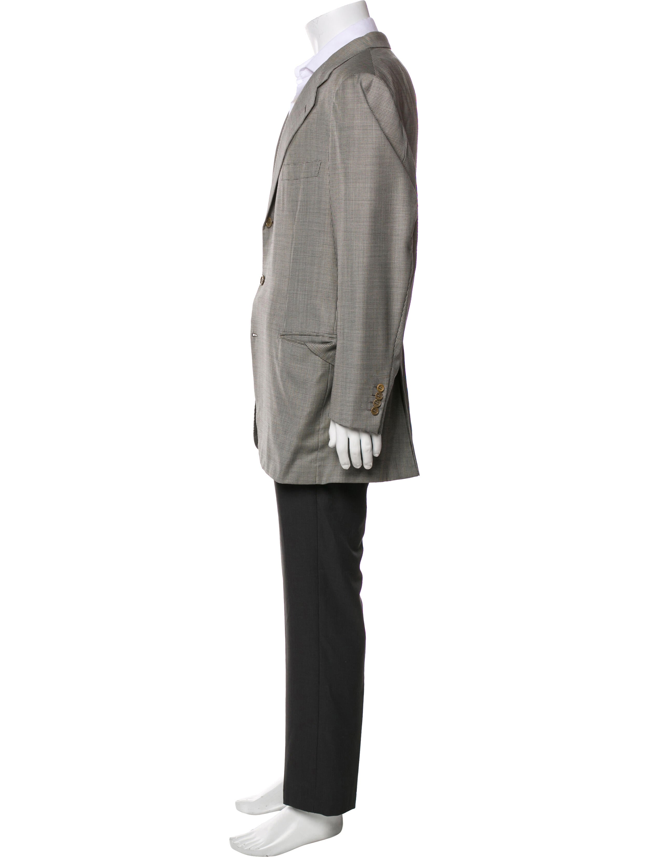 Brioni Wool Houndstooth Print Blazer