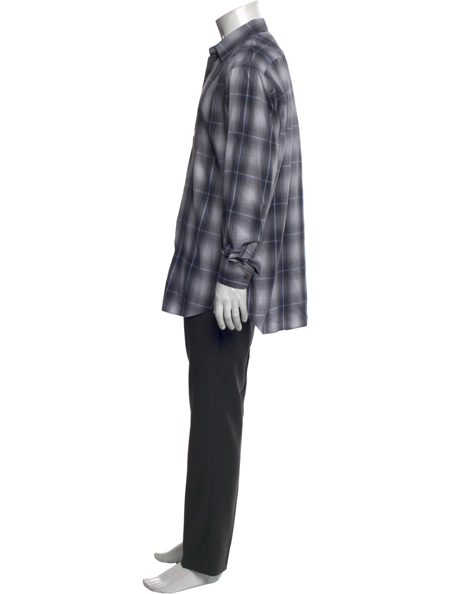 Brioni Plaid Print Long Sleeve Shirt