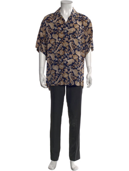 Brioni Paisley Print Short Sleeve Shirt