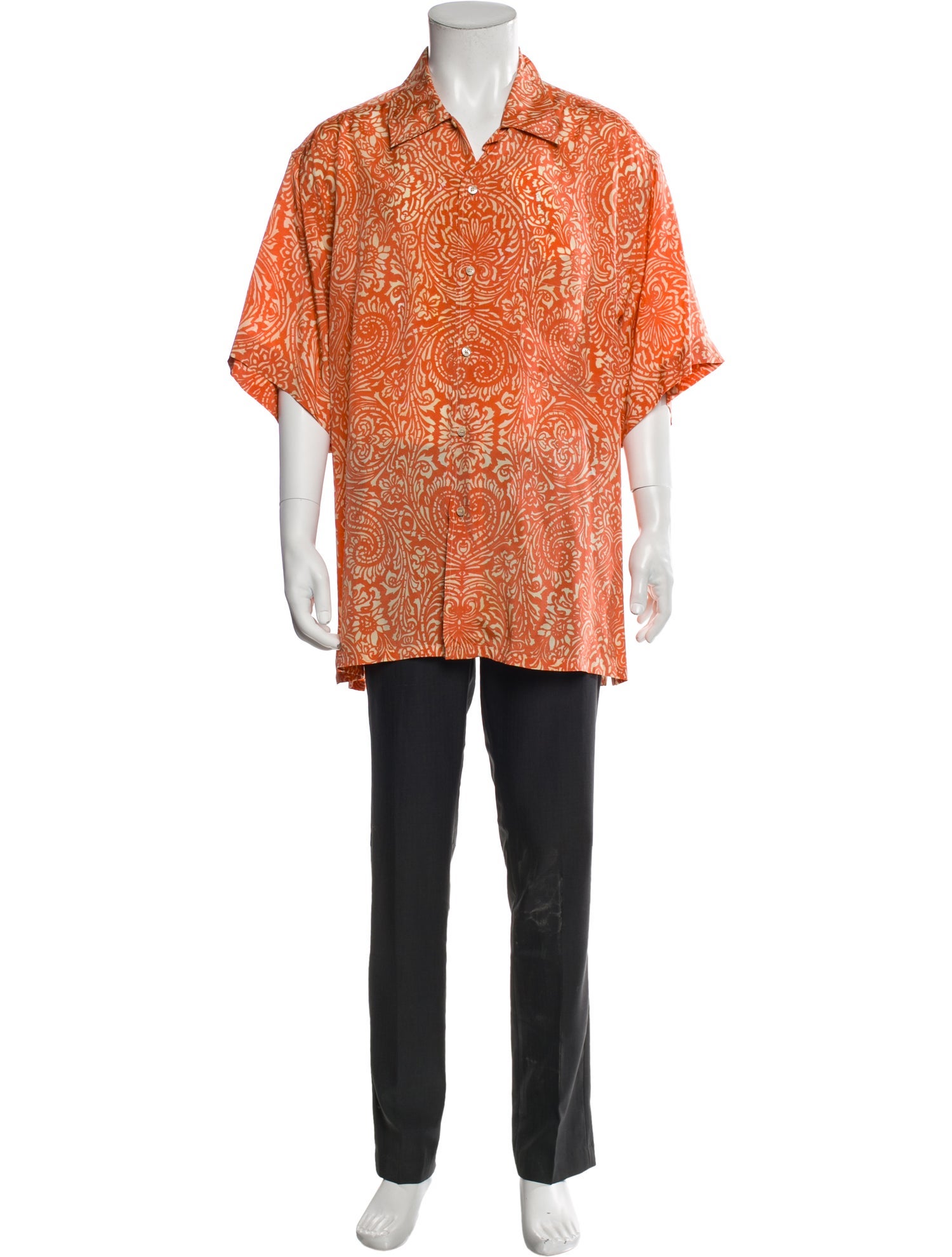 Brioni Printed Three-Quarter Sleeve Shirt