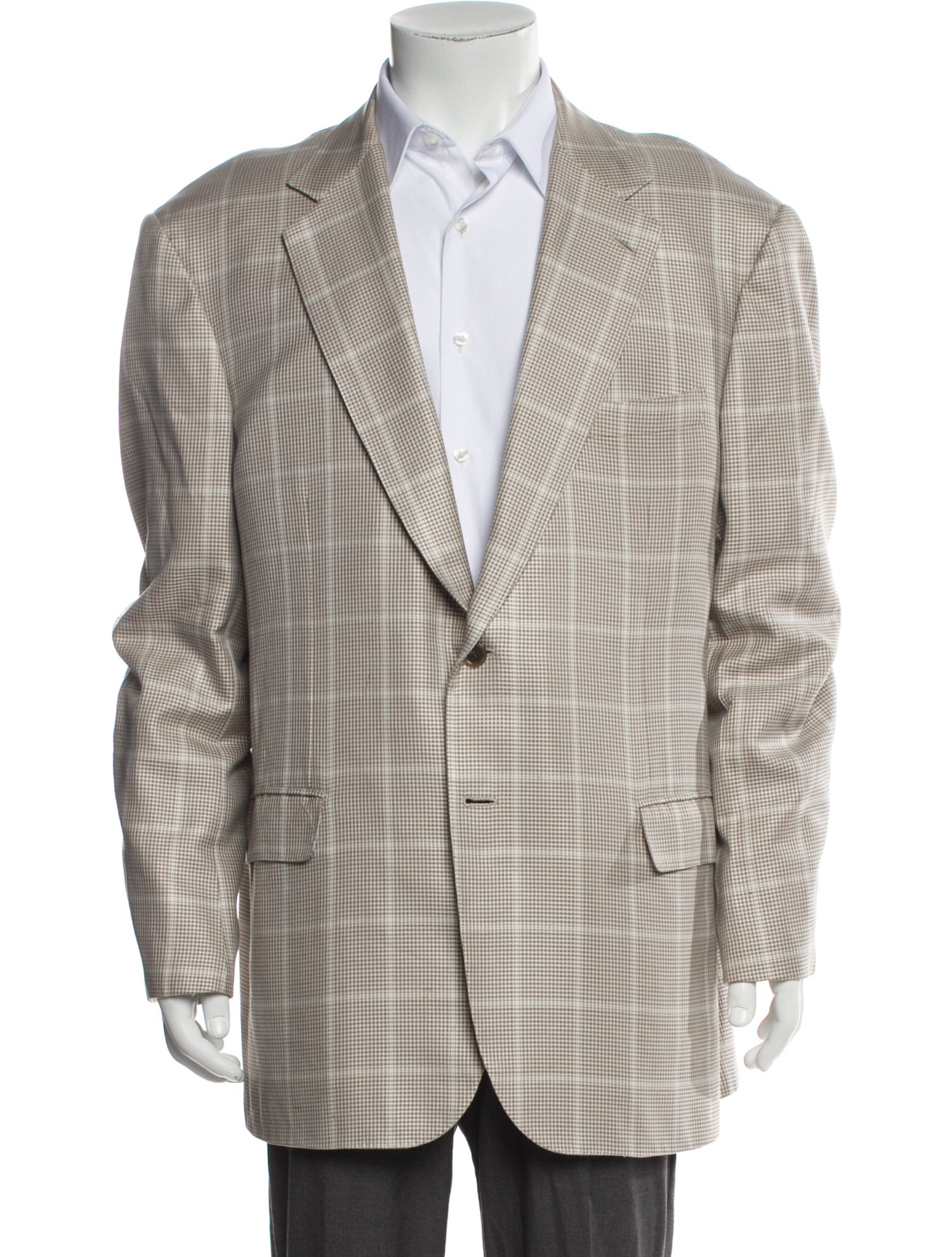 Brioni Plaid Print Blazer