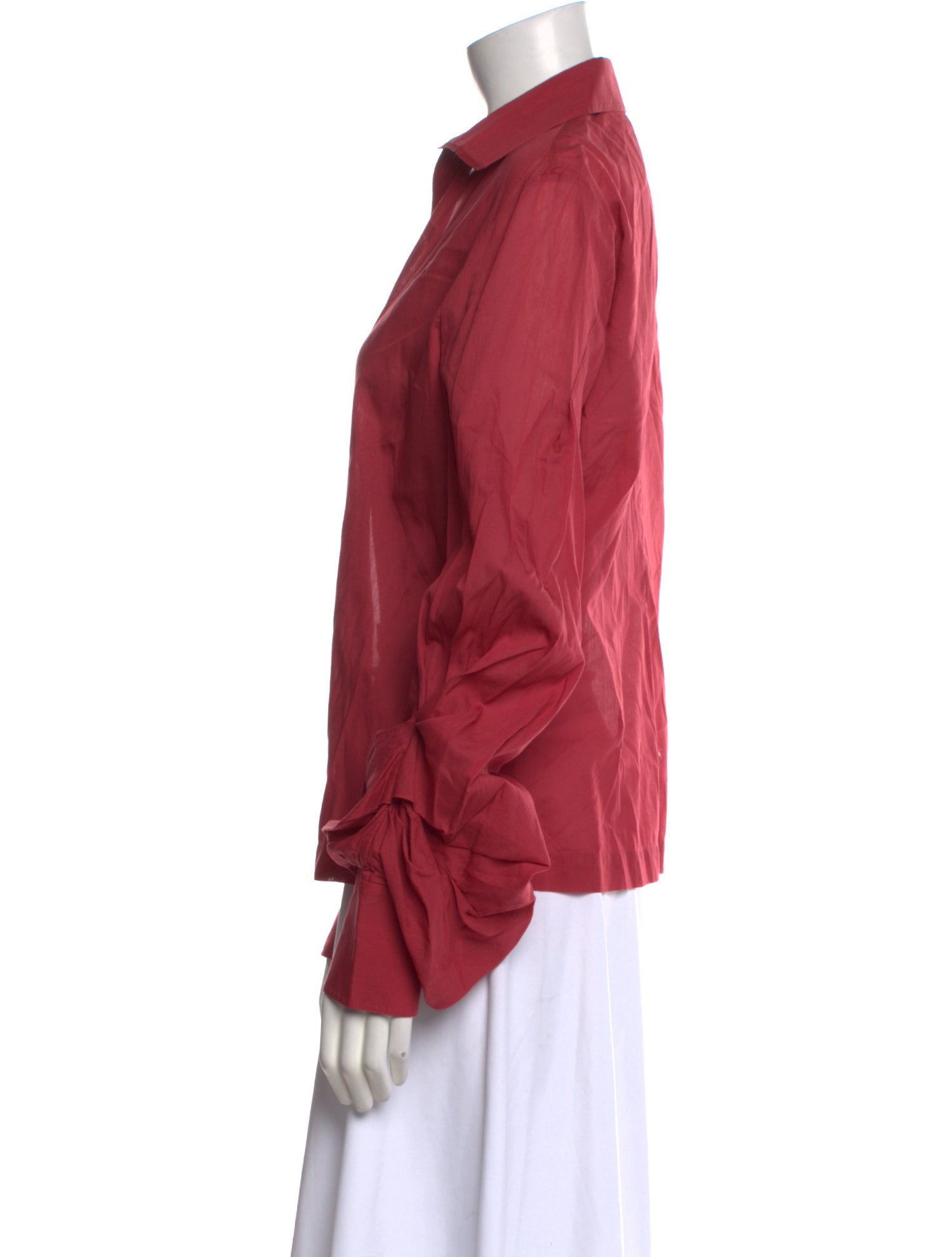 Brioni Long Sleeve Button-Up Top