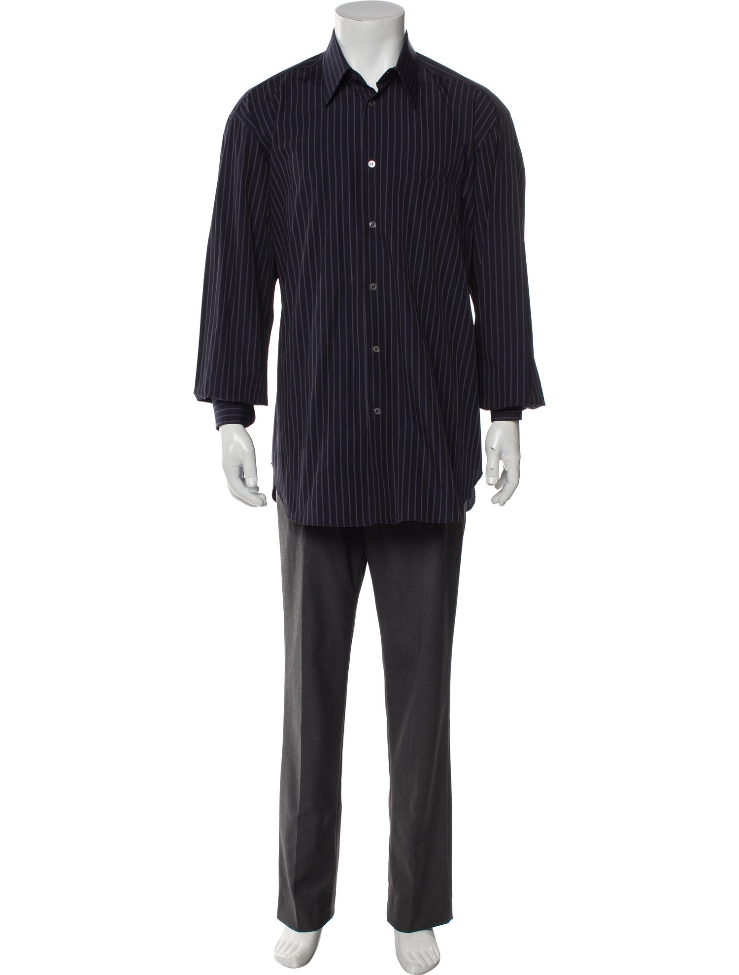 Brioni Striped Long Sleeve Dress Shirt