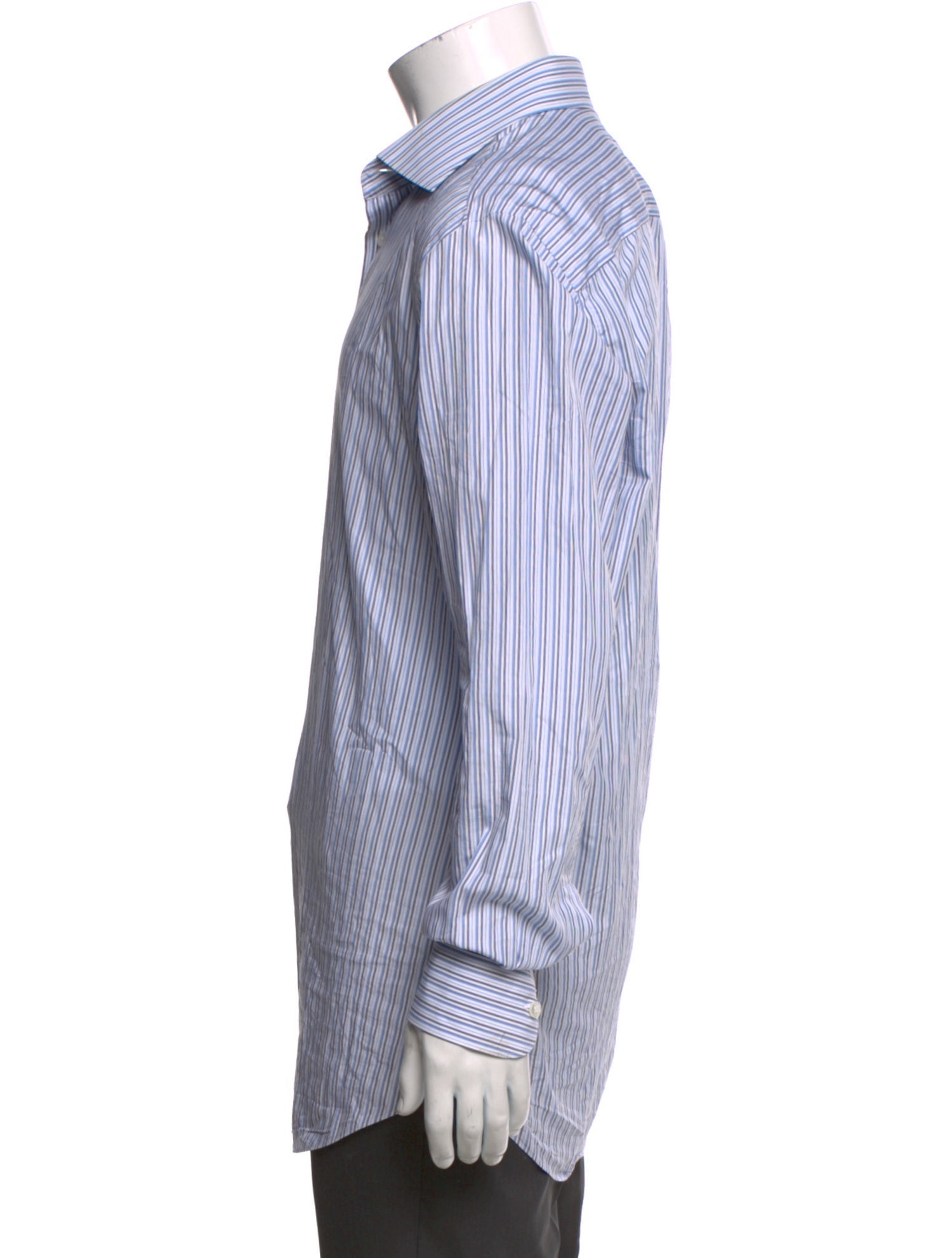 Brioni Striped Long Sleeve Dress Shirt