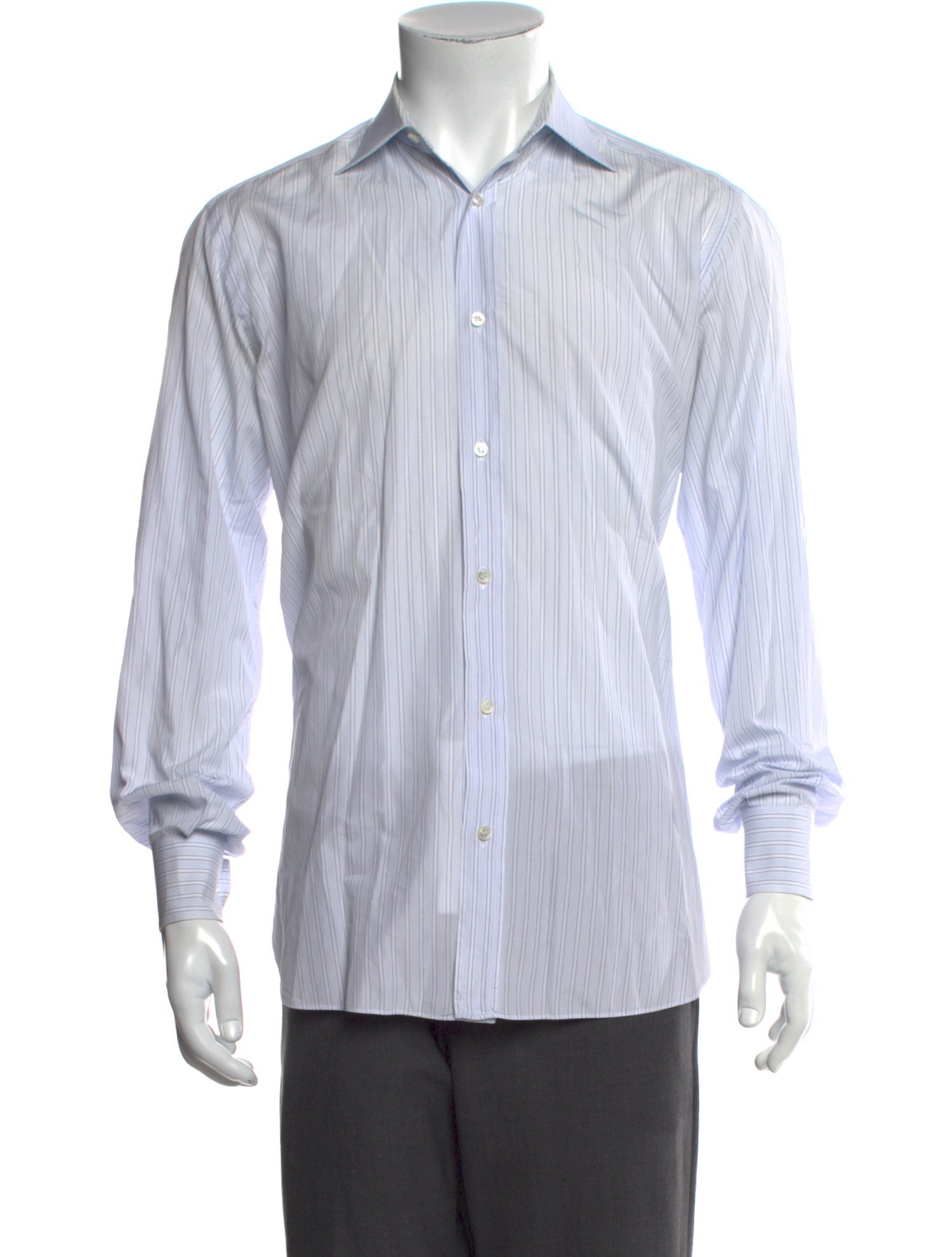 Brioni Striped Long Sleeve Dress Shirt