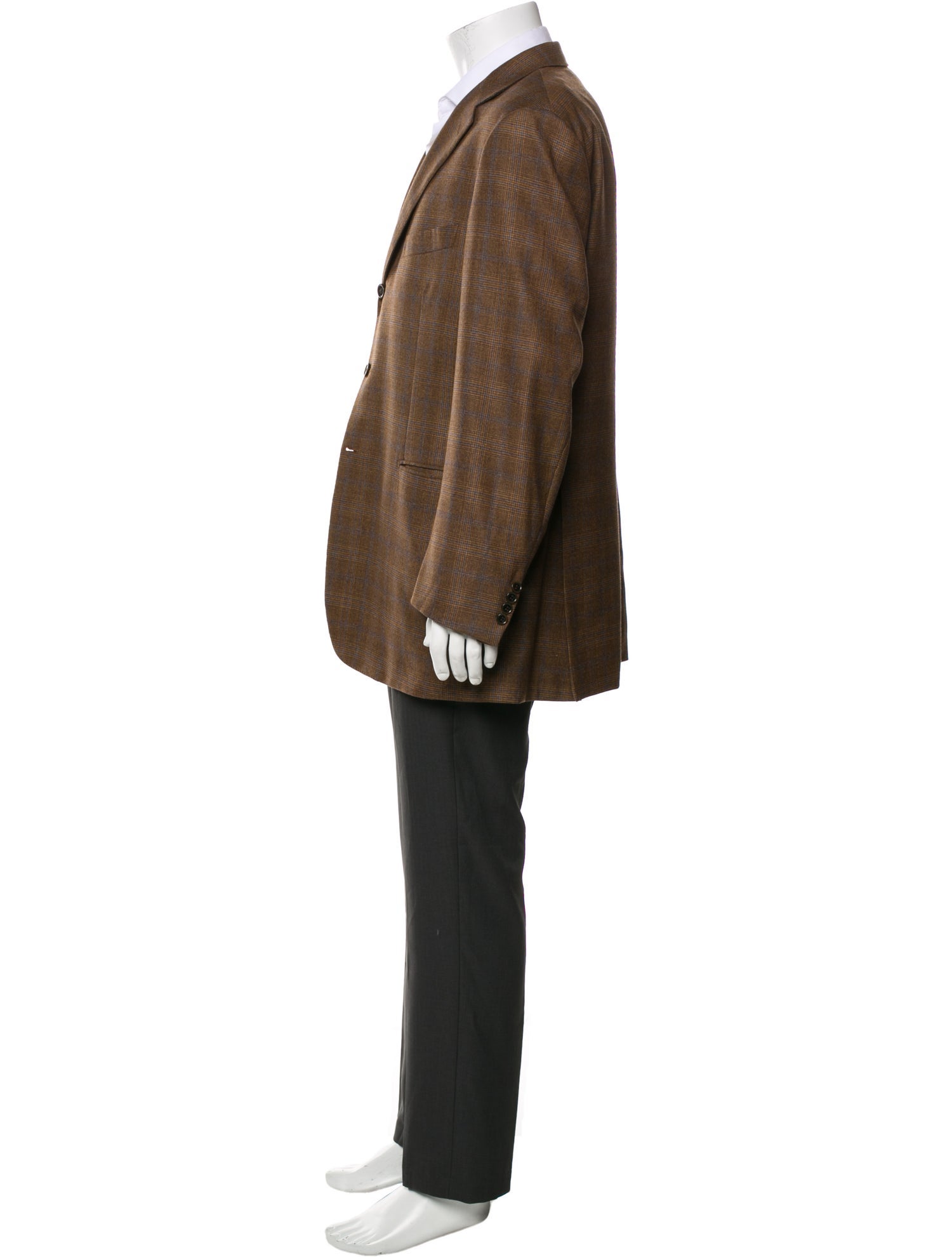 Brioni Wool Plaid Print Blazer