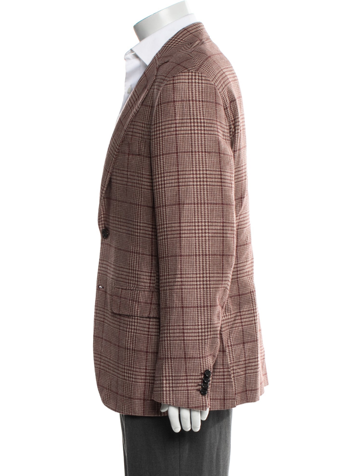 Brioni Cashmere Houndstooth Print Blazer