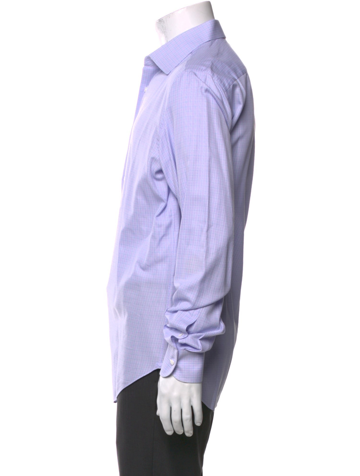 Brioni Plaid Print Long Sleeve Dress Shirt