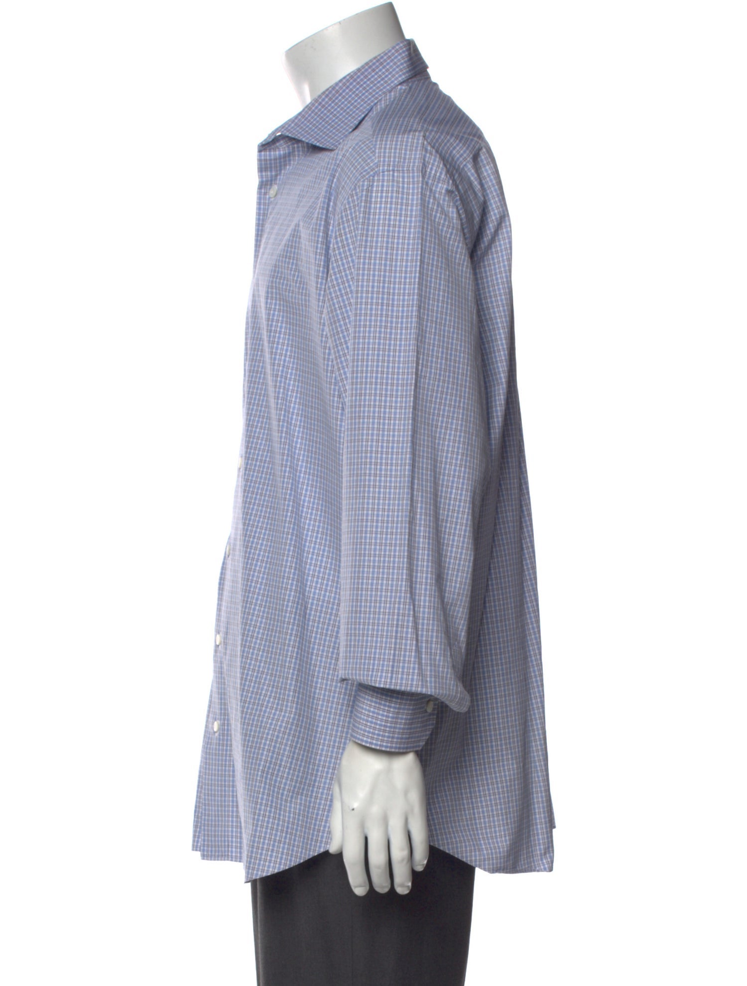 Brioni Plaid Print Long Sleeve Shirt