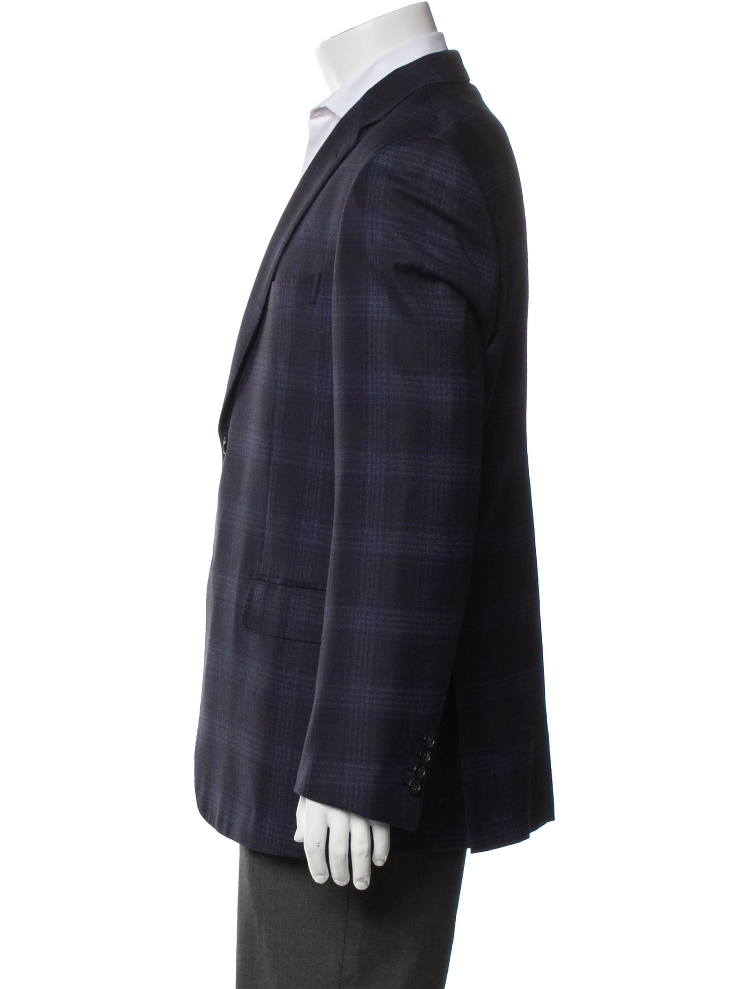 Brioni Wool Plaid Print Blazer