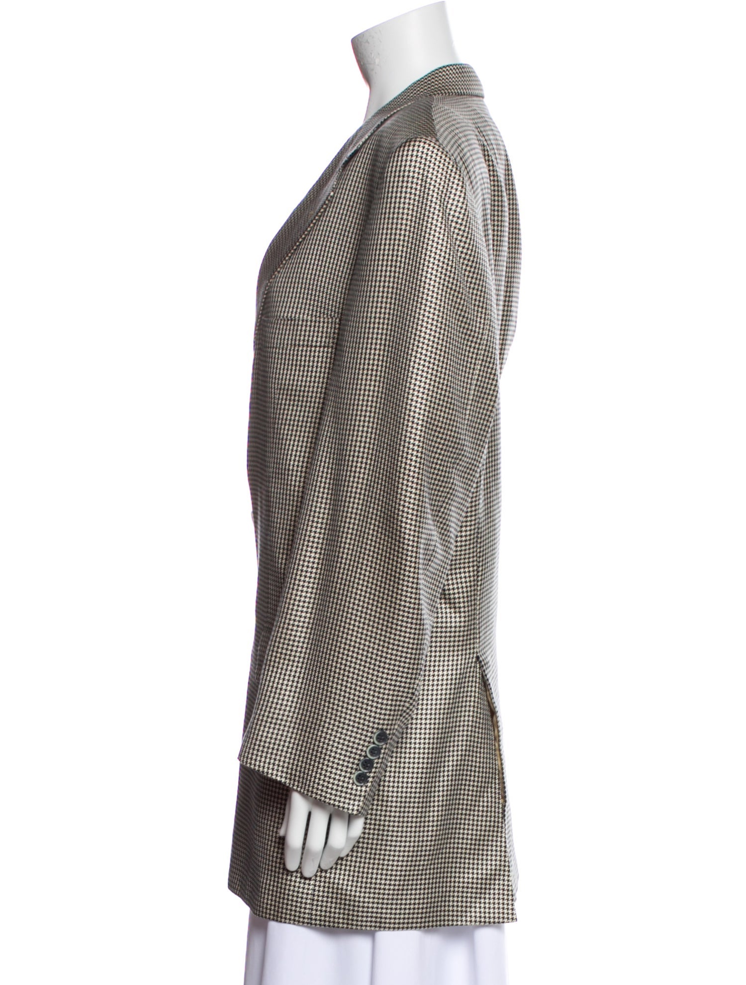 Brioni Wool Houndstooth Print Blazer