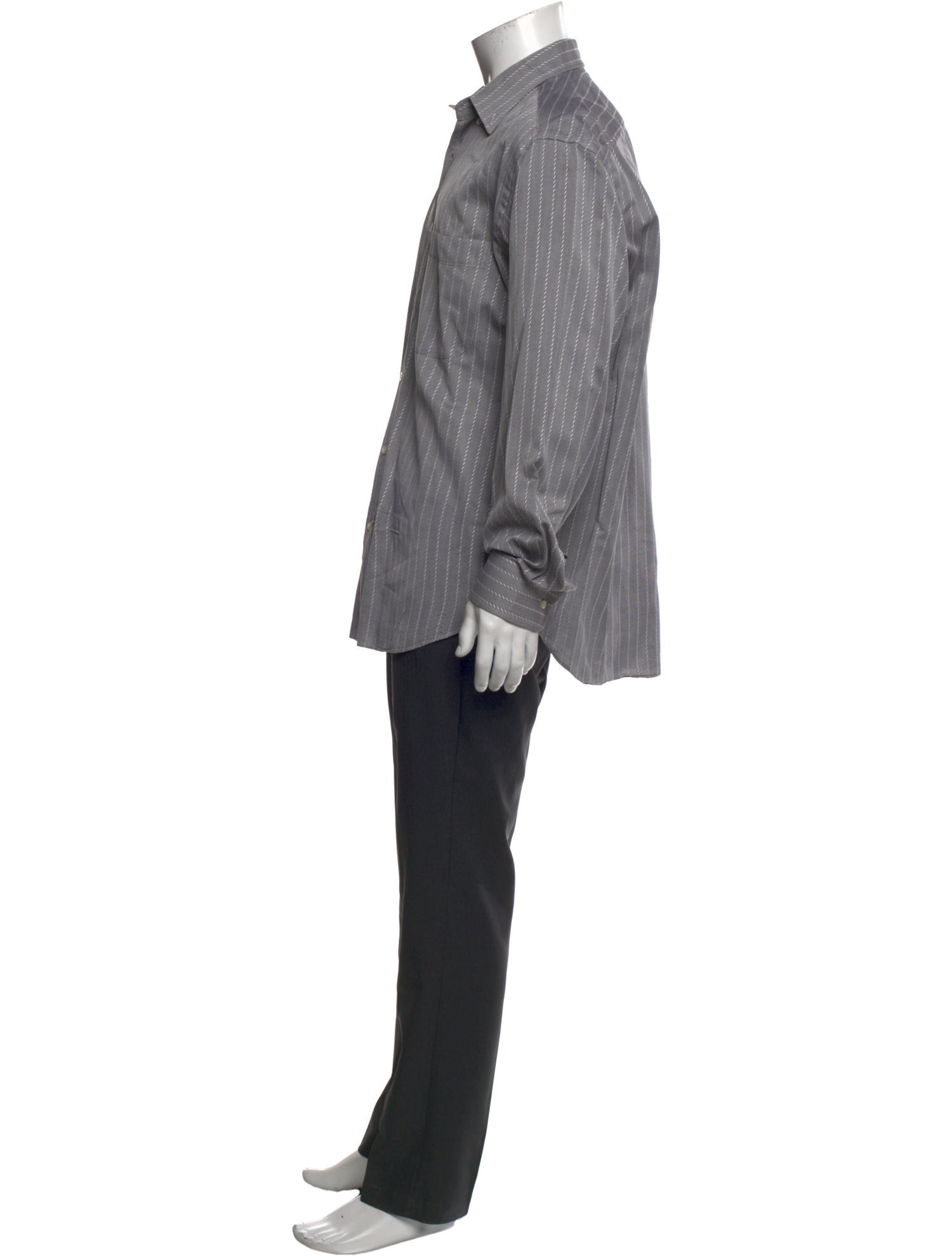 Brioni Striped Long Sleeve Dress Shirt