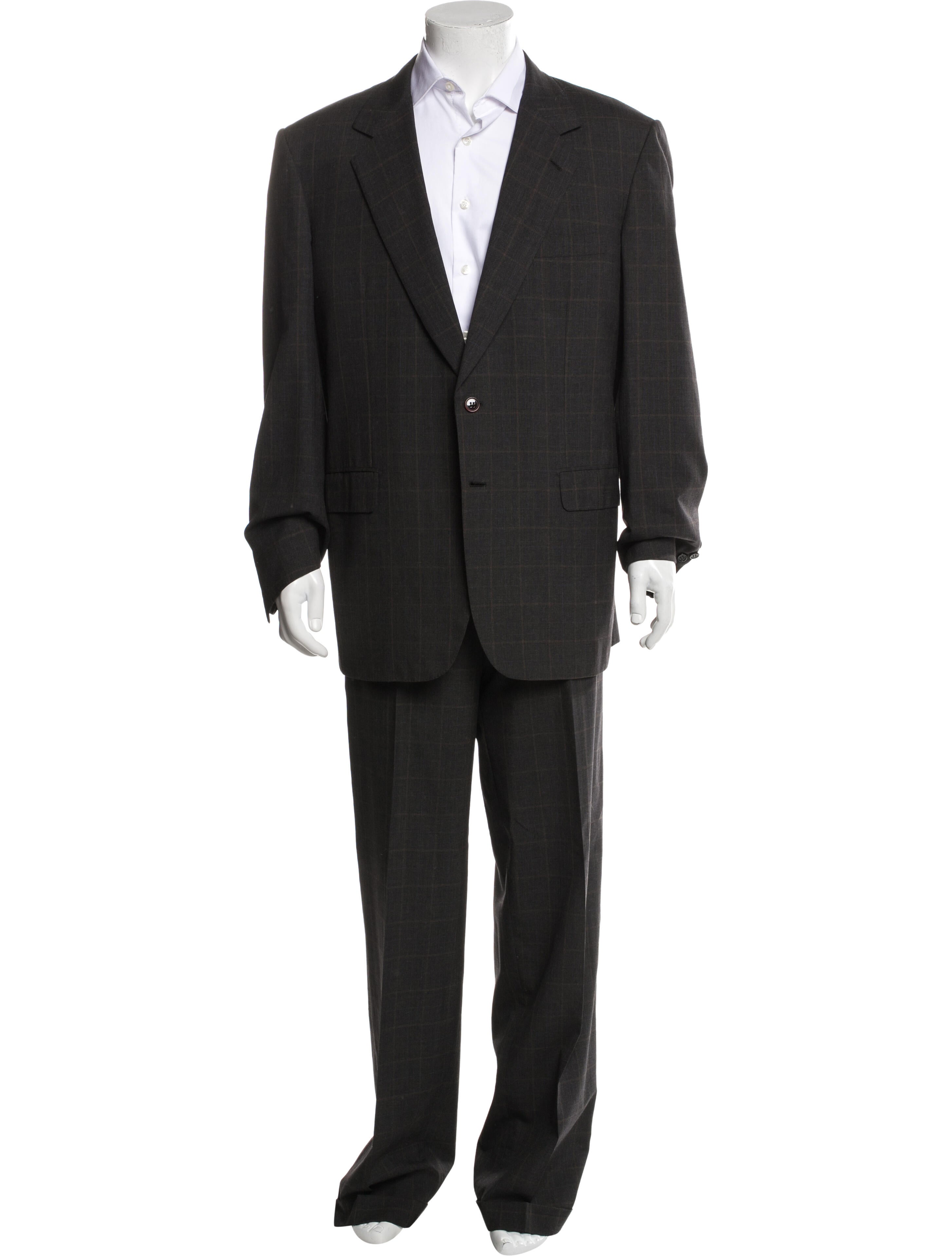 Brioni Wool Plaid Print Two-Piece Blazer