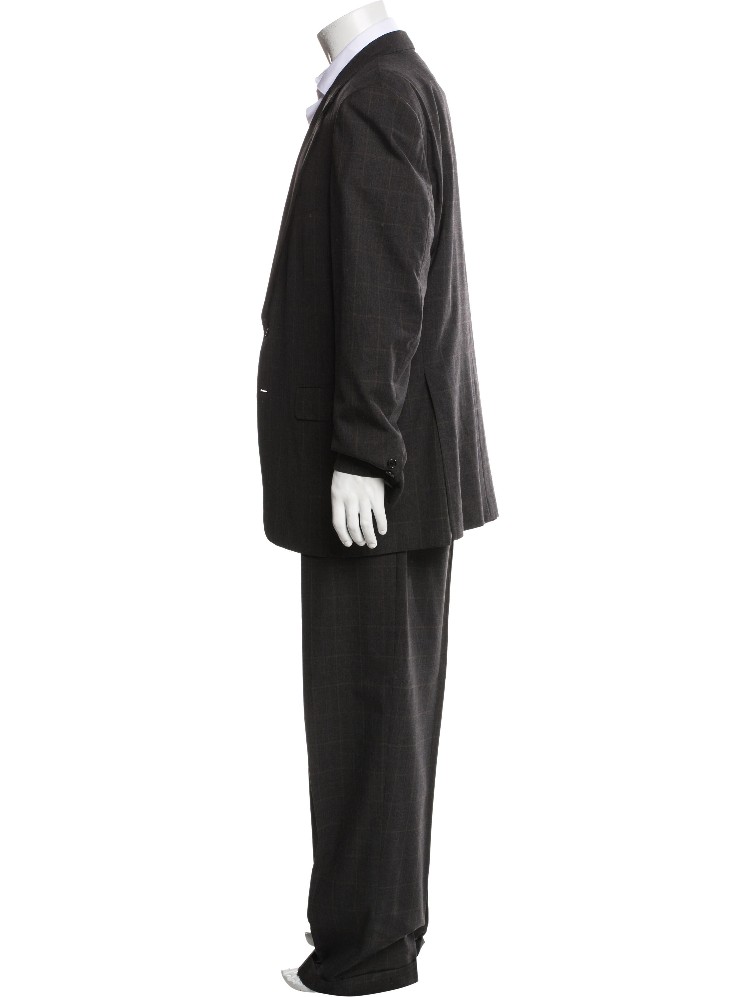 Brioni Wool Plaid Print Two-Piece Blazer