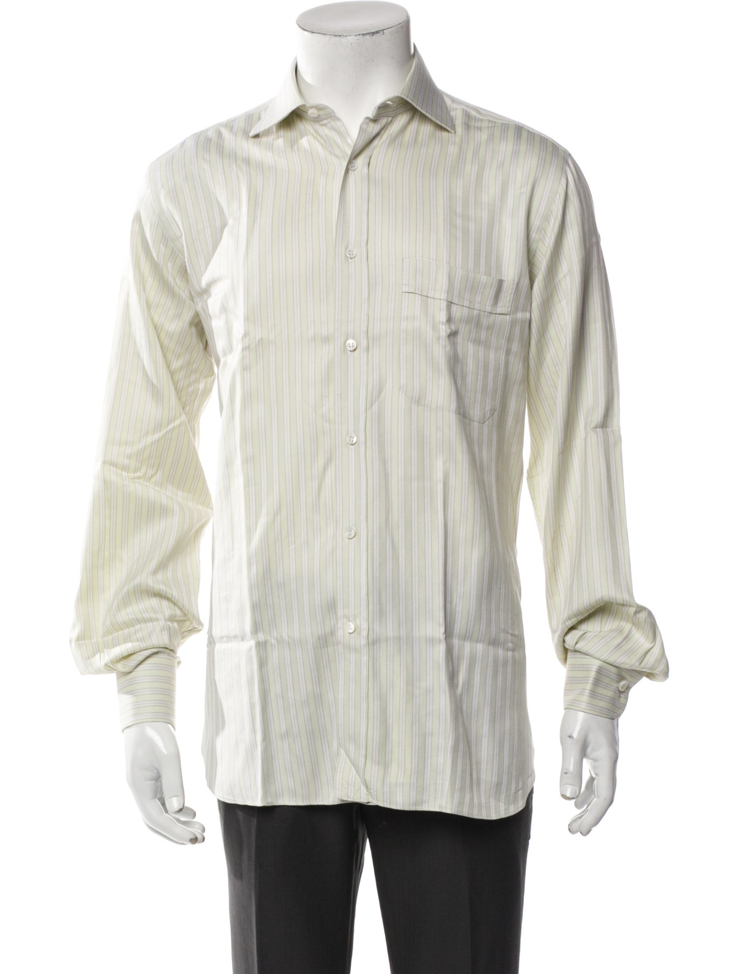 Brioni Striped Long Sleeve Dress Shirt
