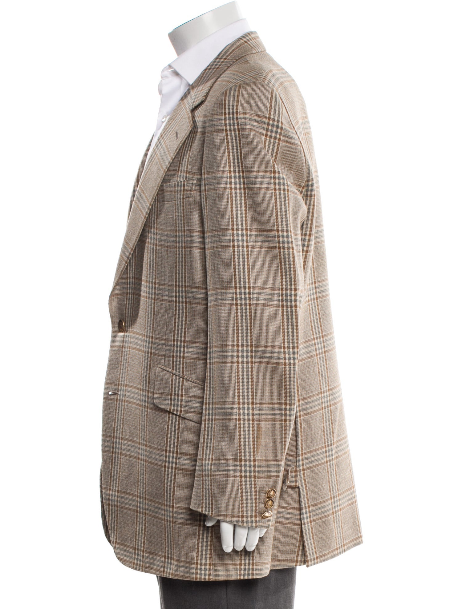 Brioni Plaid Print Blazer