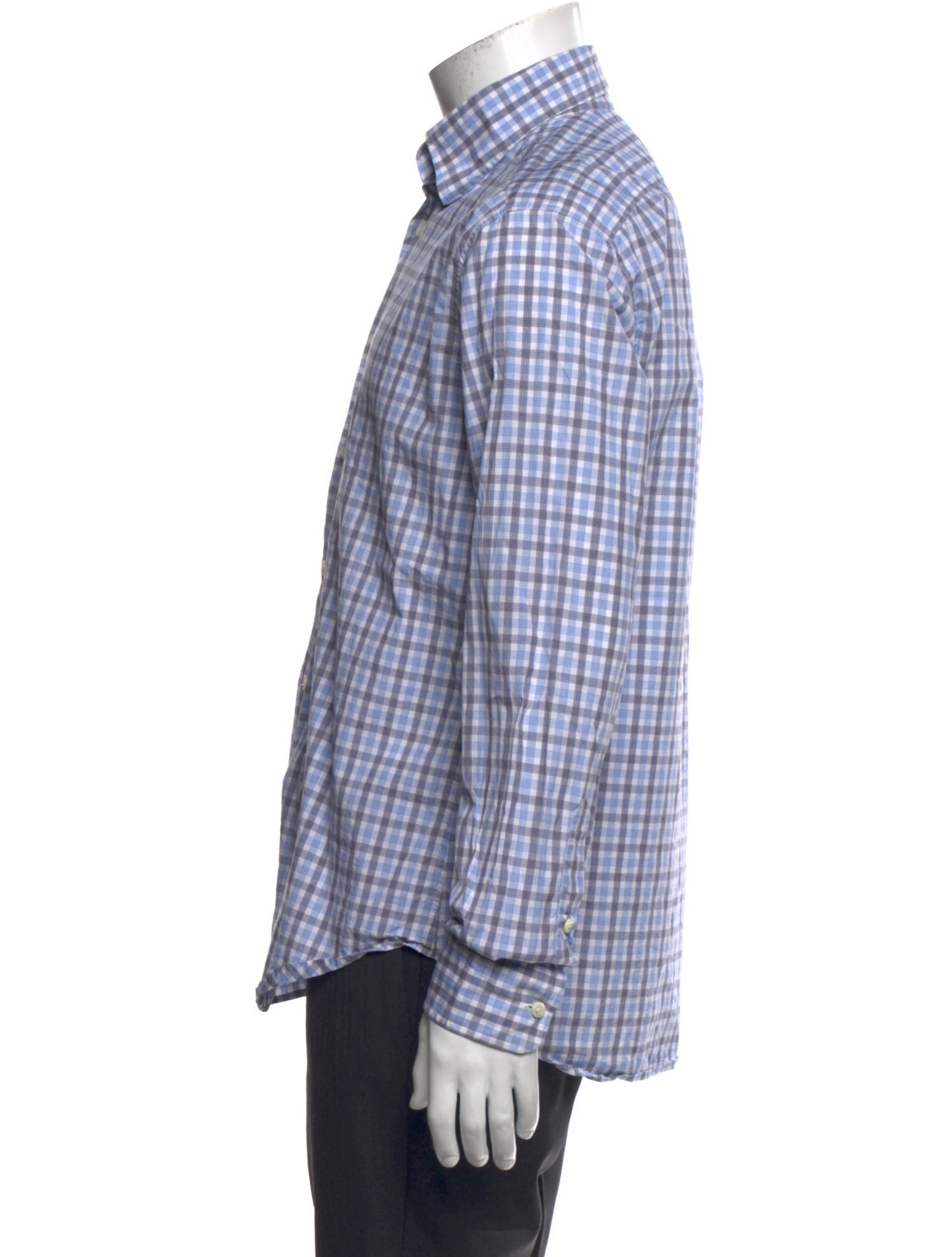 Brioni Plaid Print Long Sleeve Dress Shirt