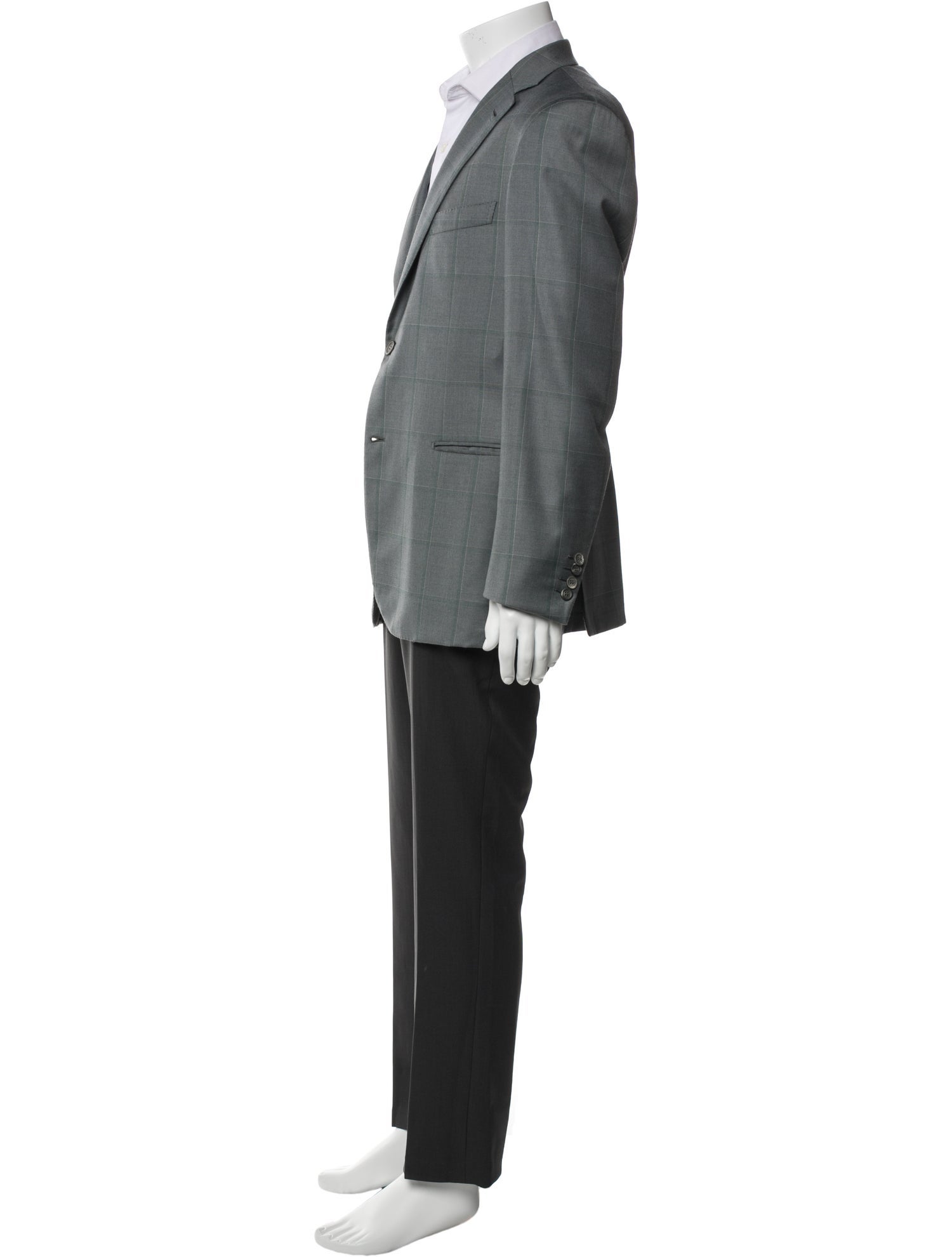 Brioni Virgin Wool Plaid Print Blazer