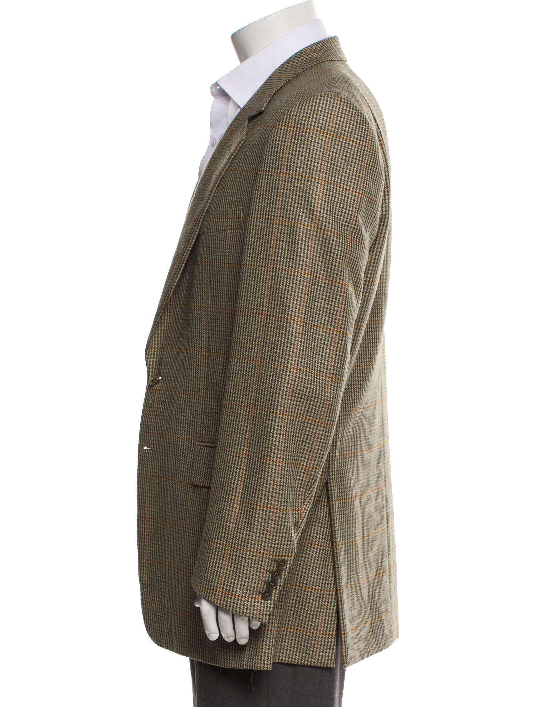 Brioni Cashmere Houndstooth Print Blazer