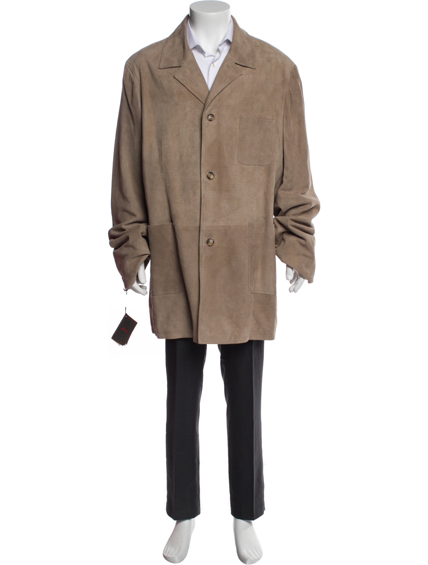 Brioni Leather Overcoat w/ Tags