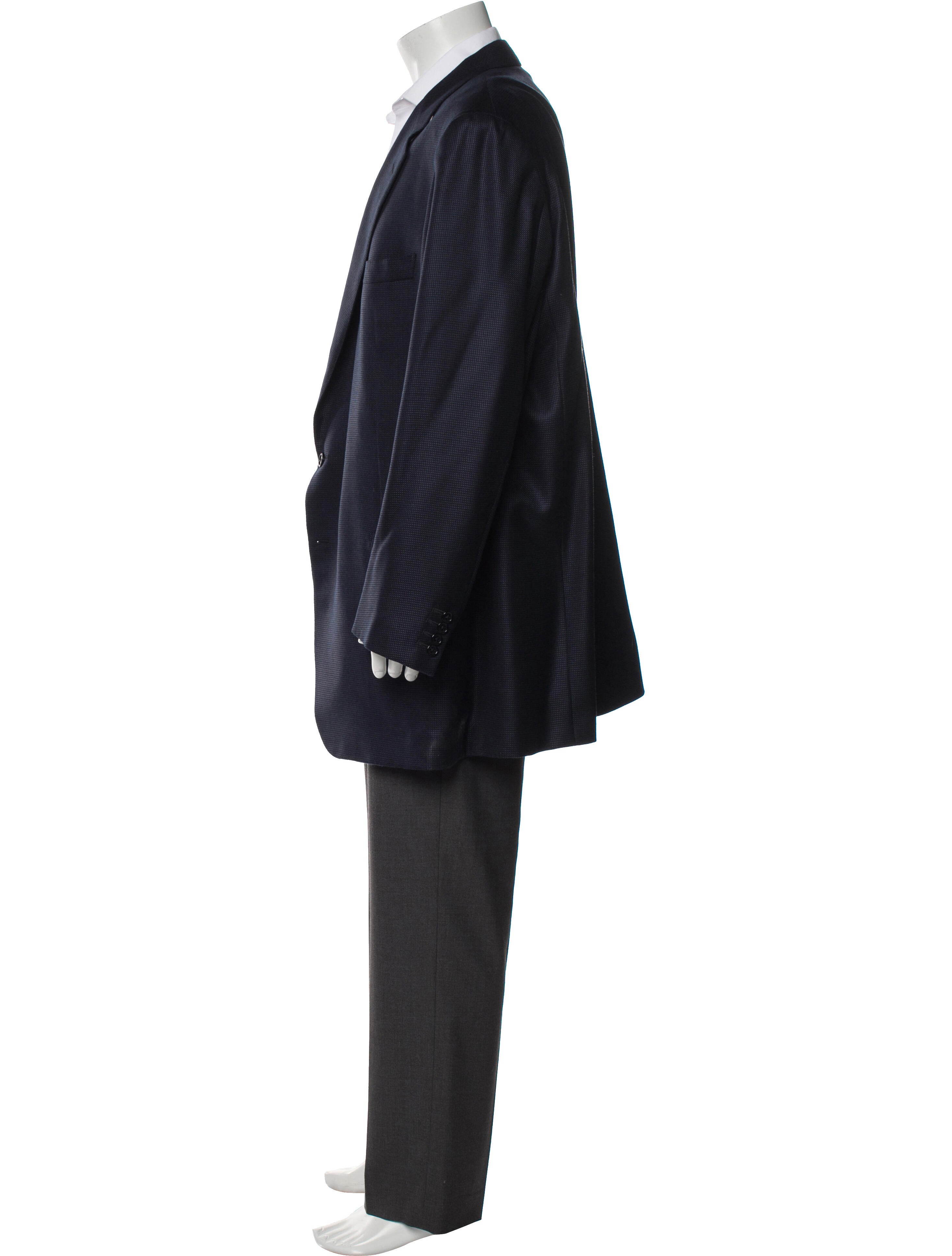 Brioni Wool Plaid Print Blazer