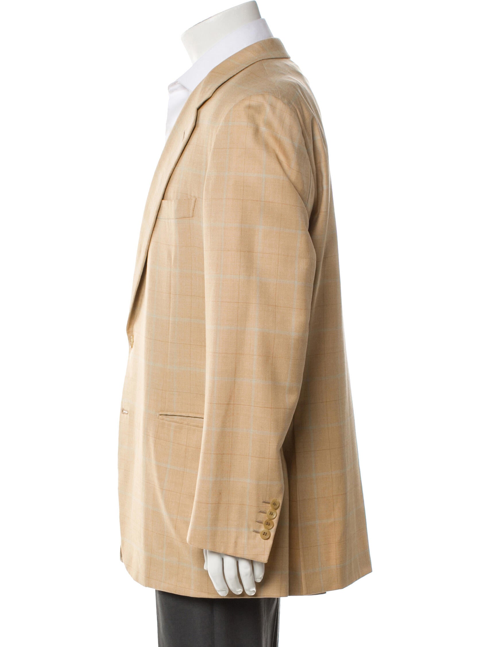 Brioni Wool Plaid Print Blazer