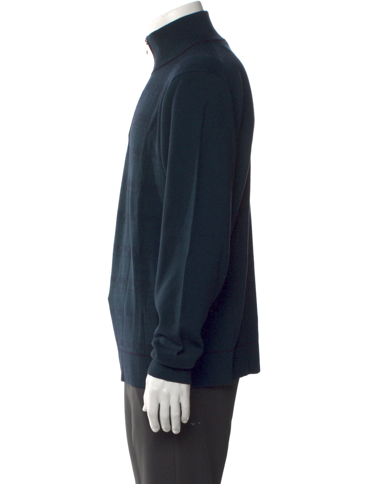 Brioni Wool Mock Neck Polo Sweater