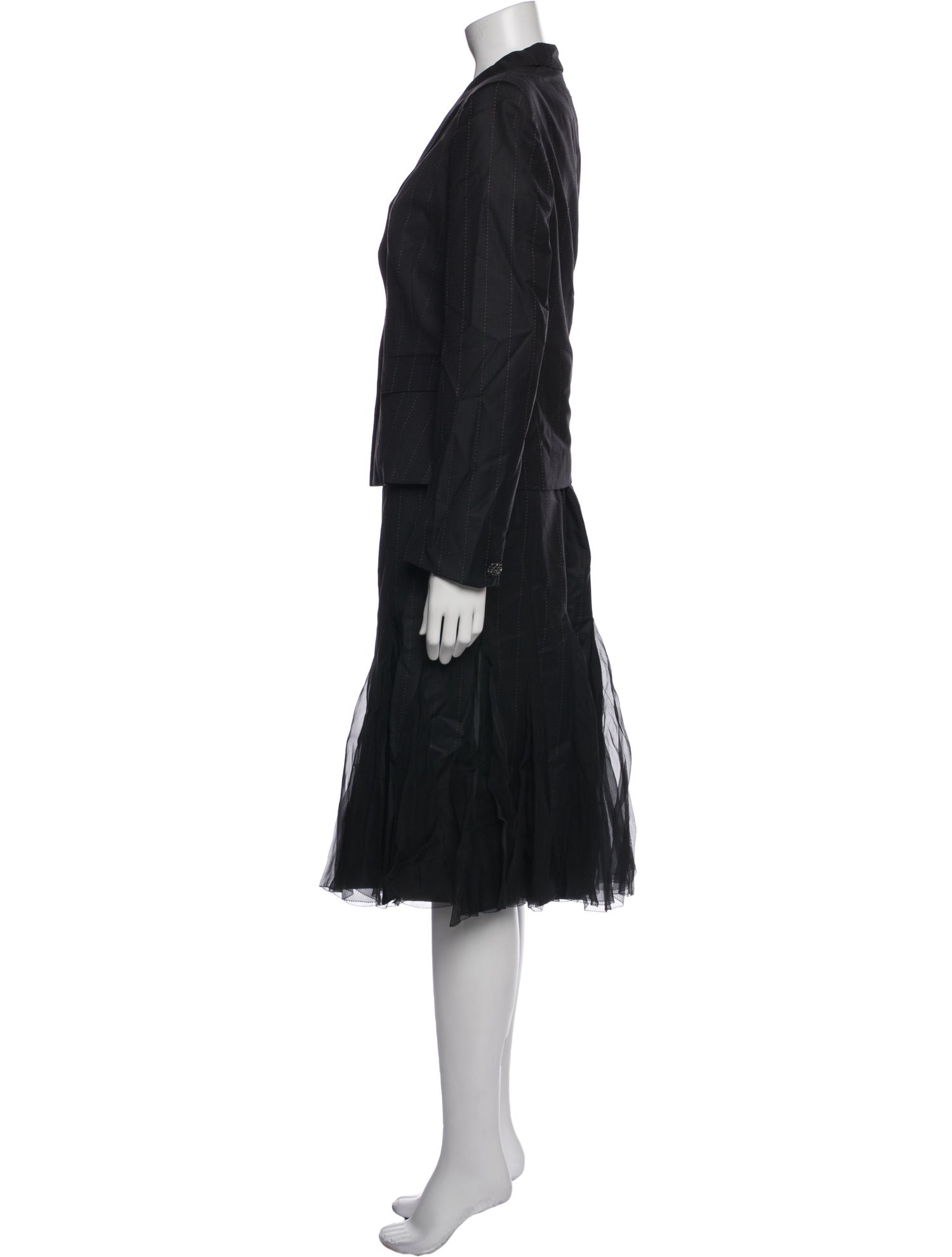 Brioni Wool Striped Skirt Suit