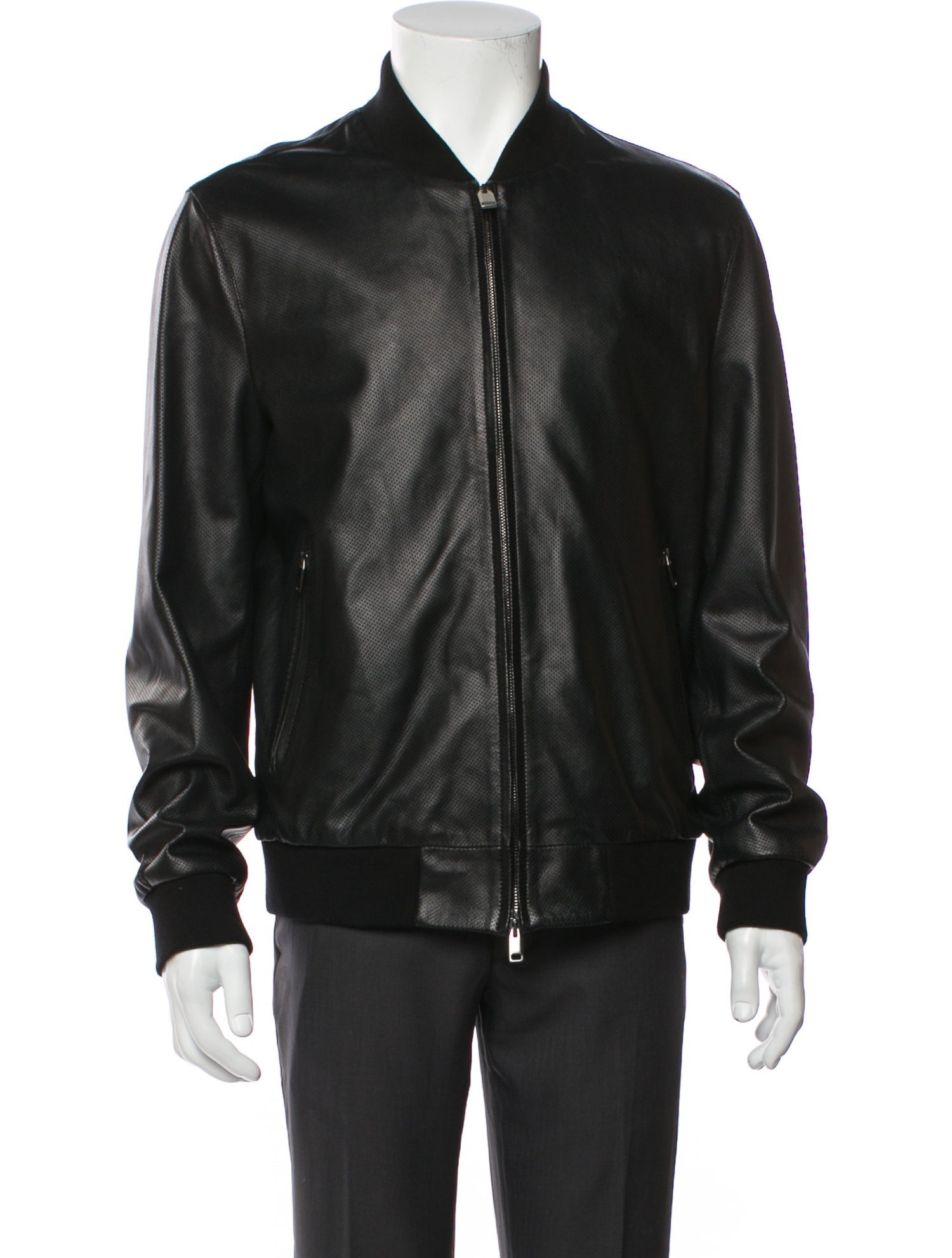Brioni Lamb Leather Bomber Jacket