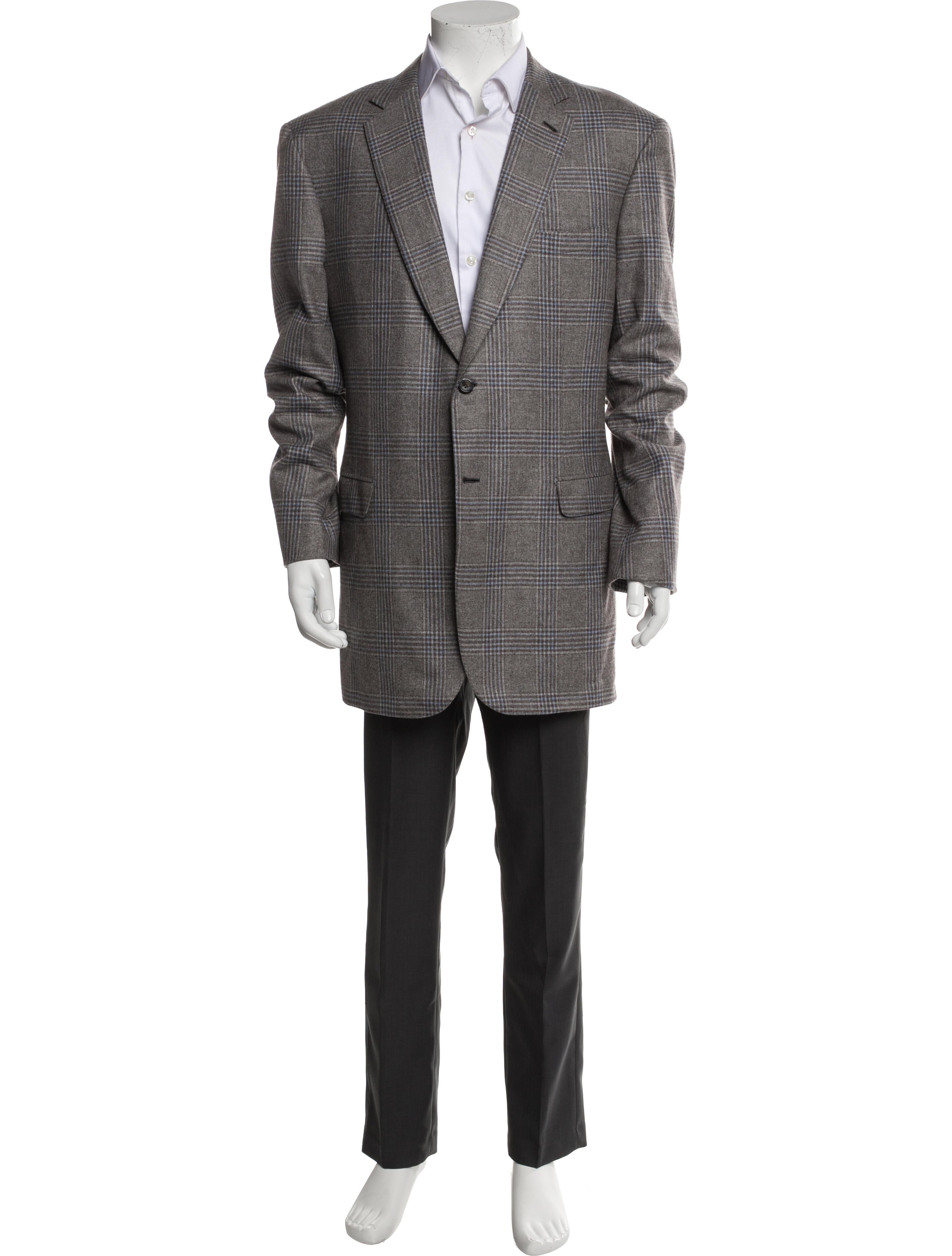 Brioni Cashmere Plaid Print Two-Piece Blazer