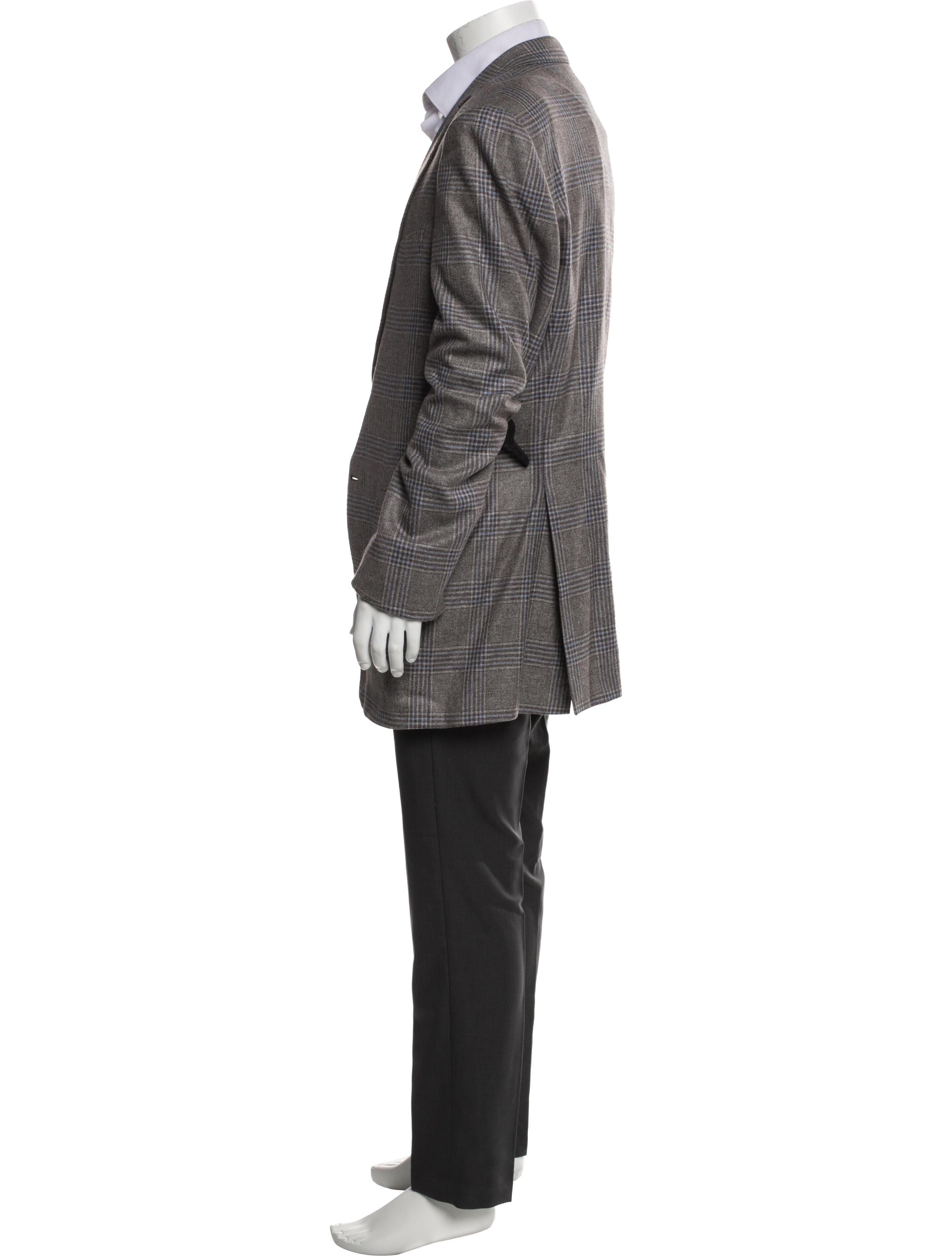 Brioni Cashmere Plaid Print Two-Piece Blazer