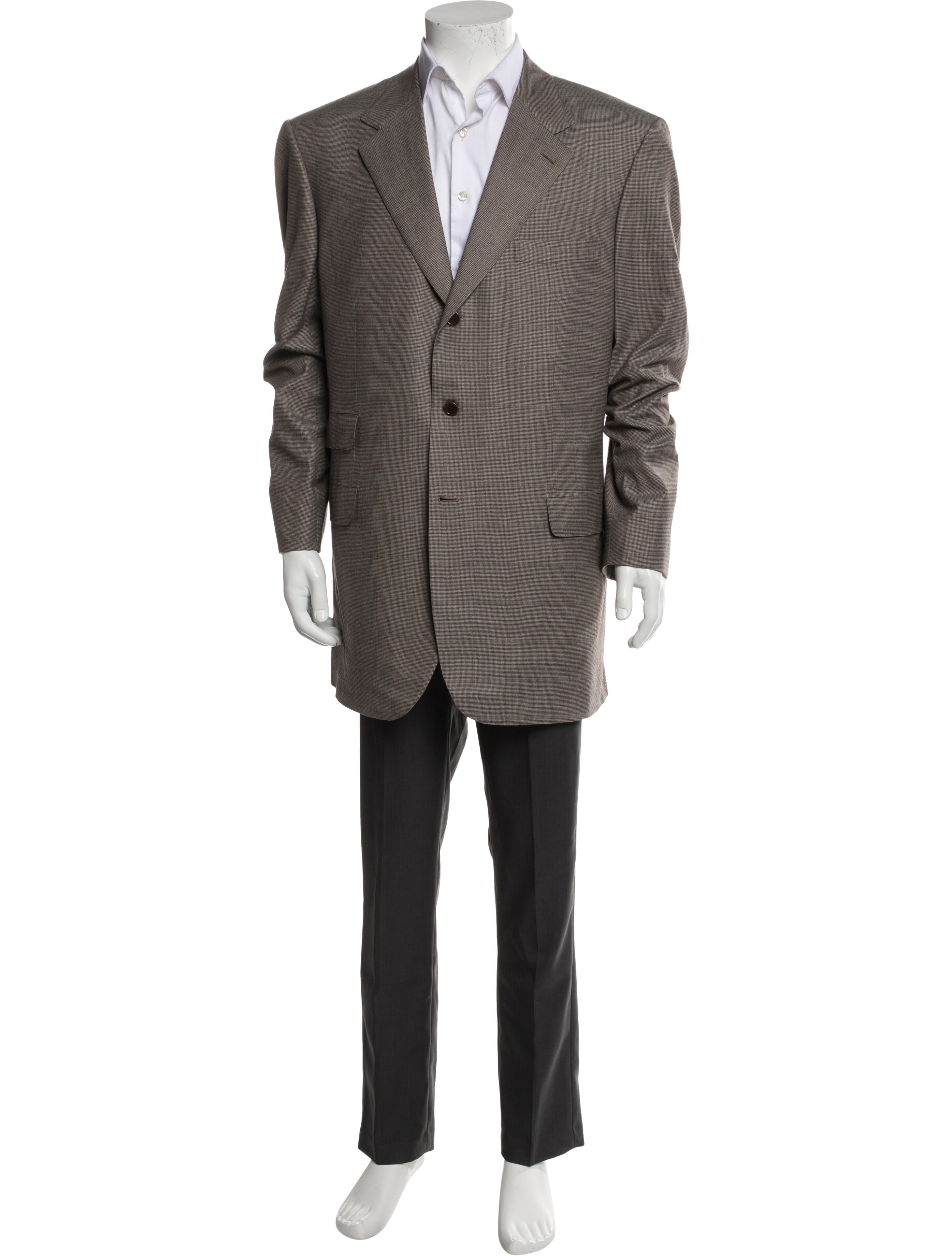 Brioni Wool Plaid Print Blazer