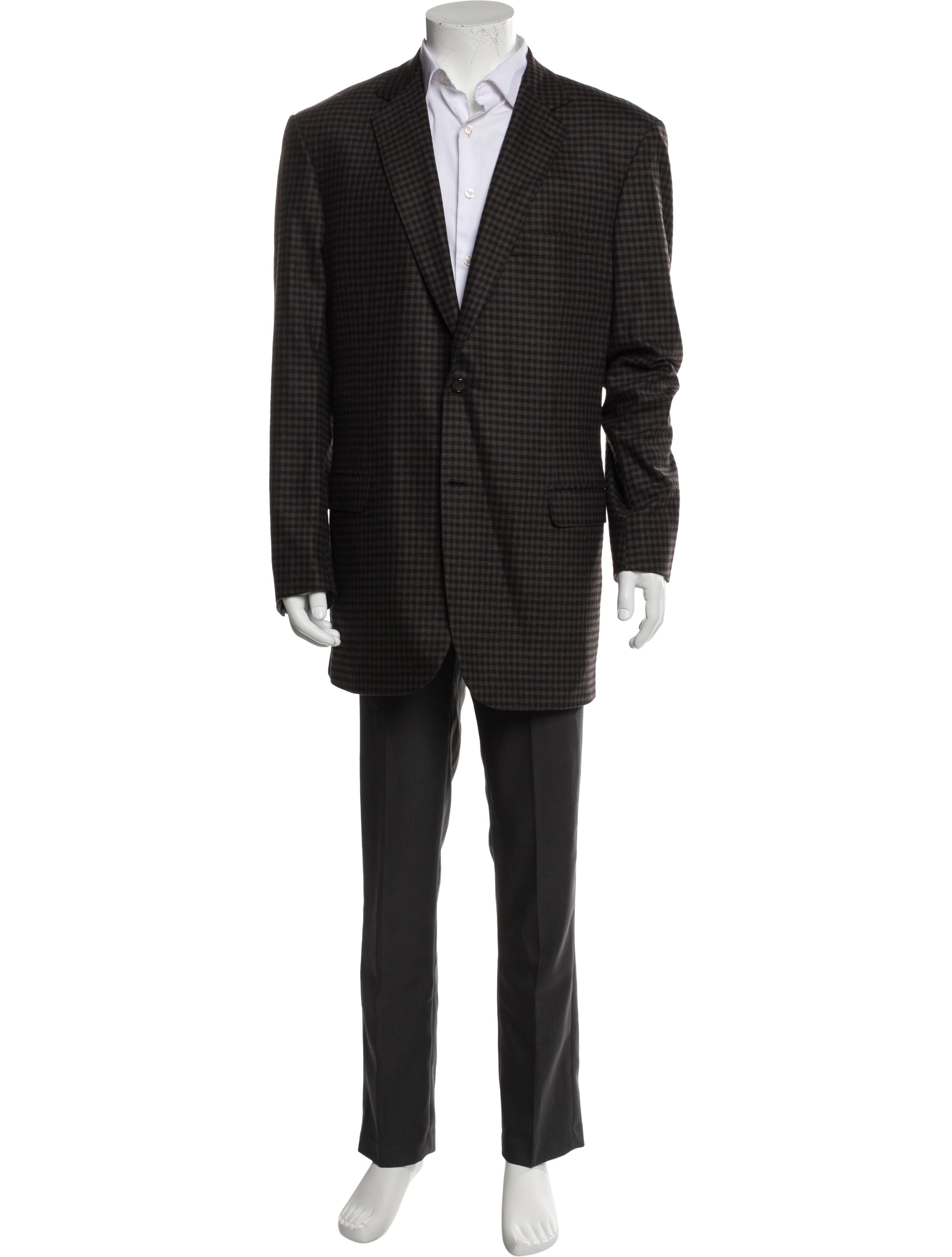 Brioni Wool Plaid Print Two-Piece Blazer