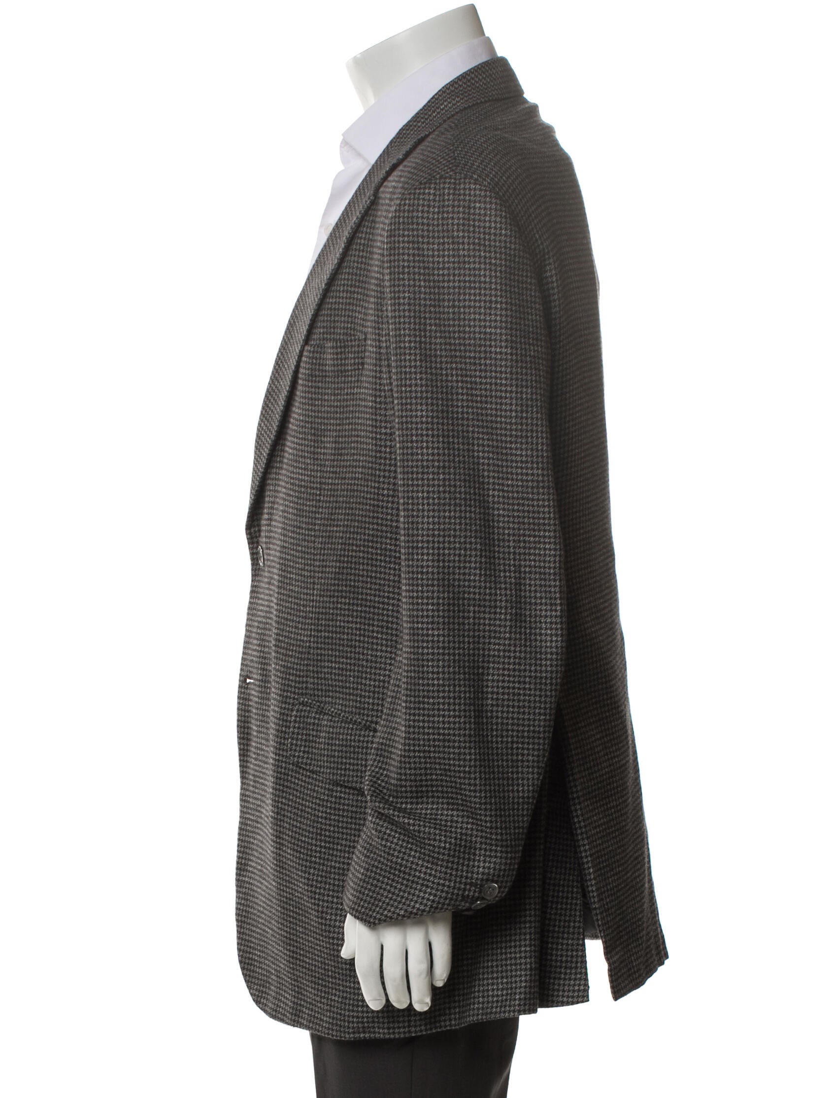 Brioni Silk Houndstooth Print Blazer