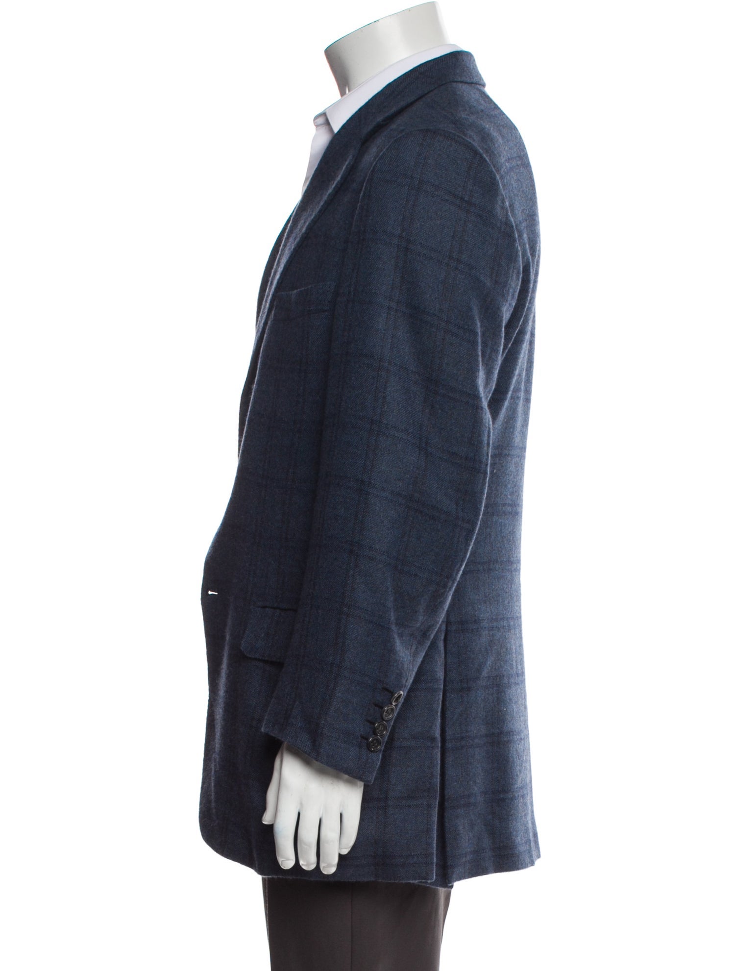 Brioni Cashmere Plaid Print Blazer