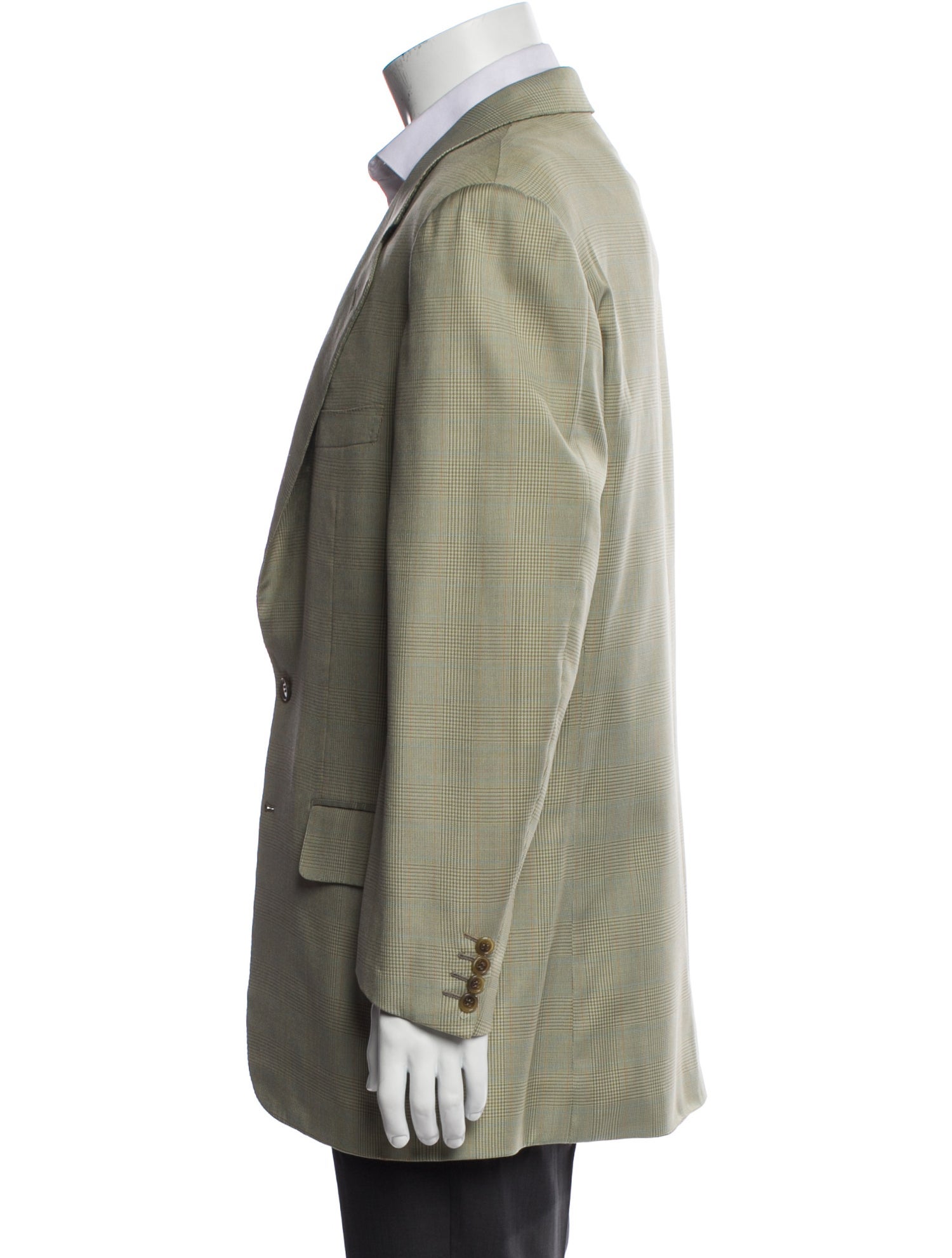 Brioni Wool Plaid Print Blazer