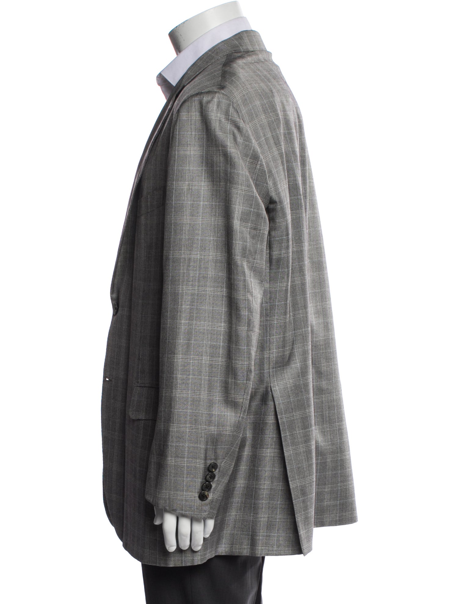 Brioni Wool Plaid Print Blazer