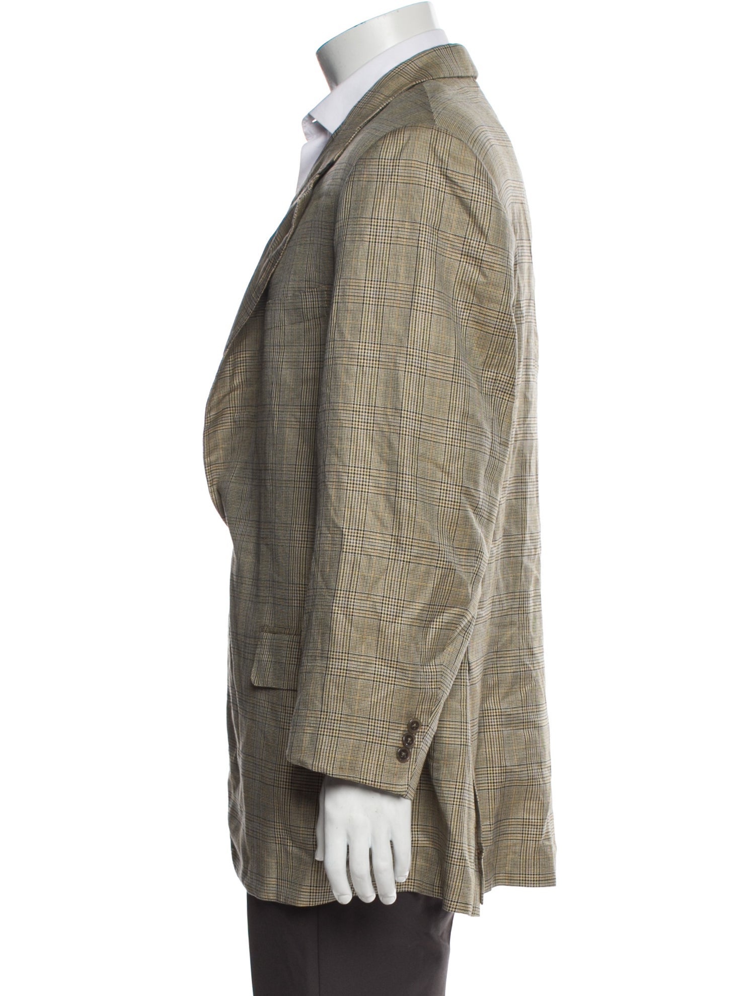 Brioni Silk Plaid Print Blazer
