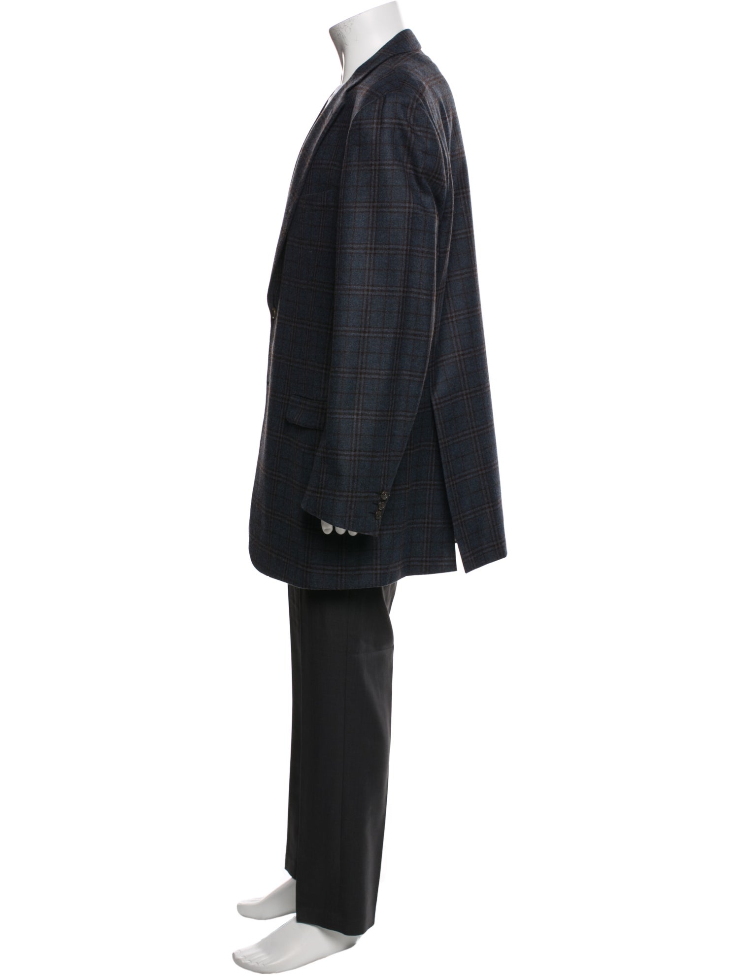 Brioni Wool Plaid Print Blazer