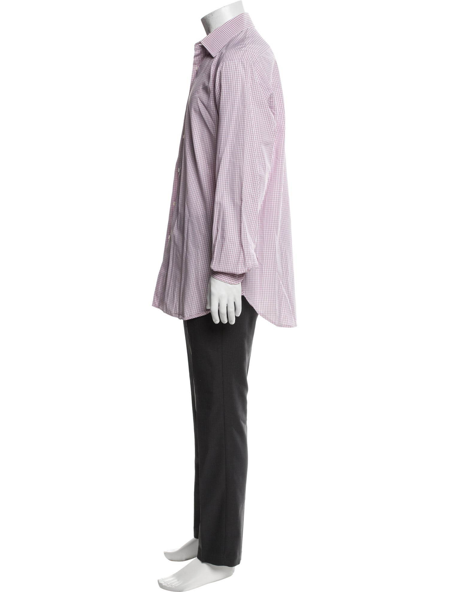 Brioni Plaid Print Long Sleeve Dress Shirt