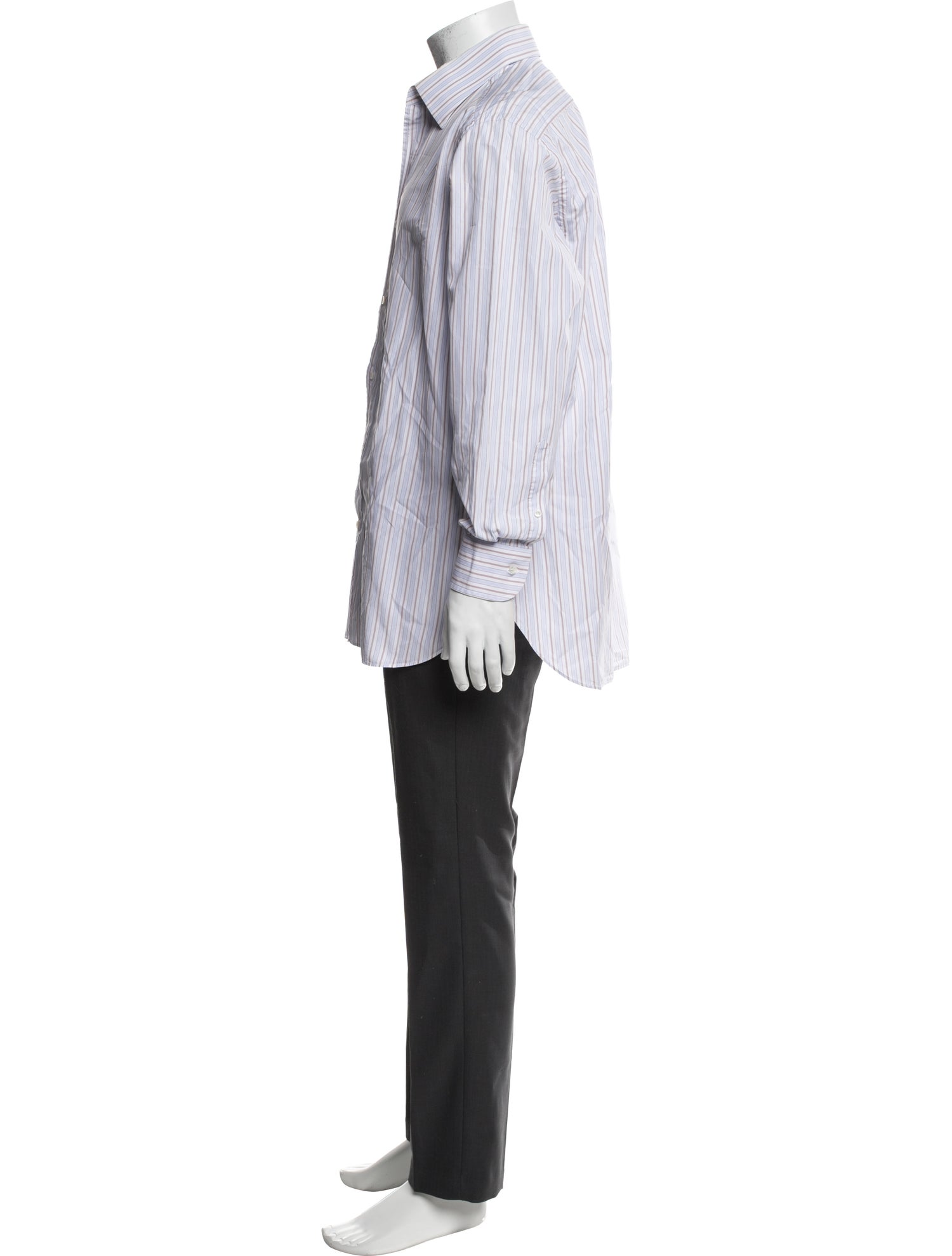 Brioni Striped Long Sleeve Dress Shirt