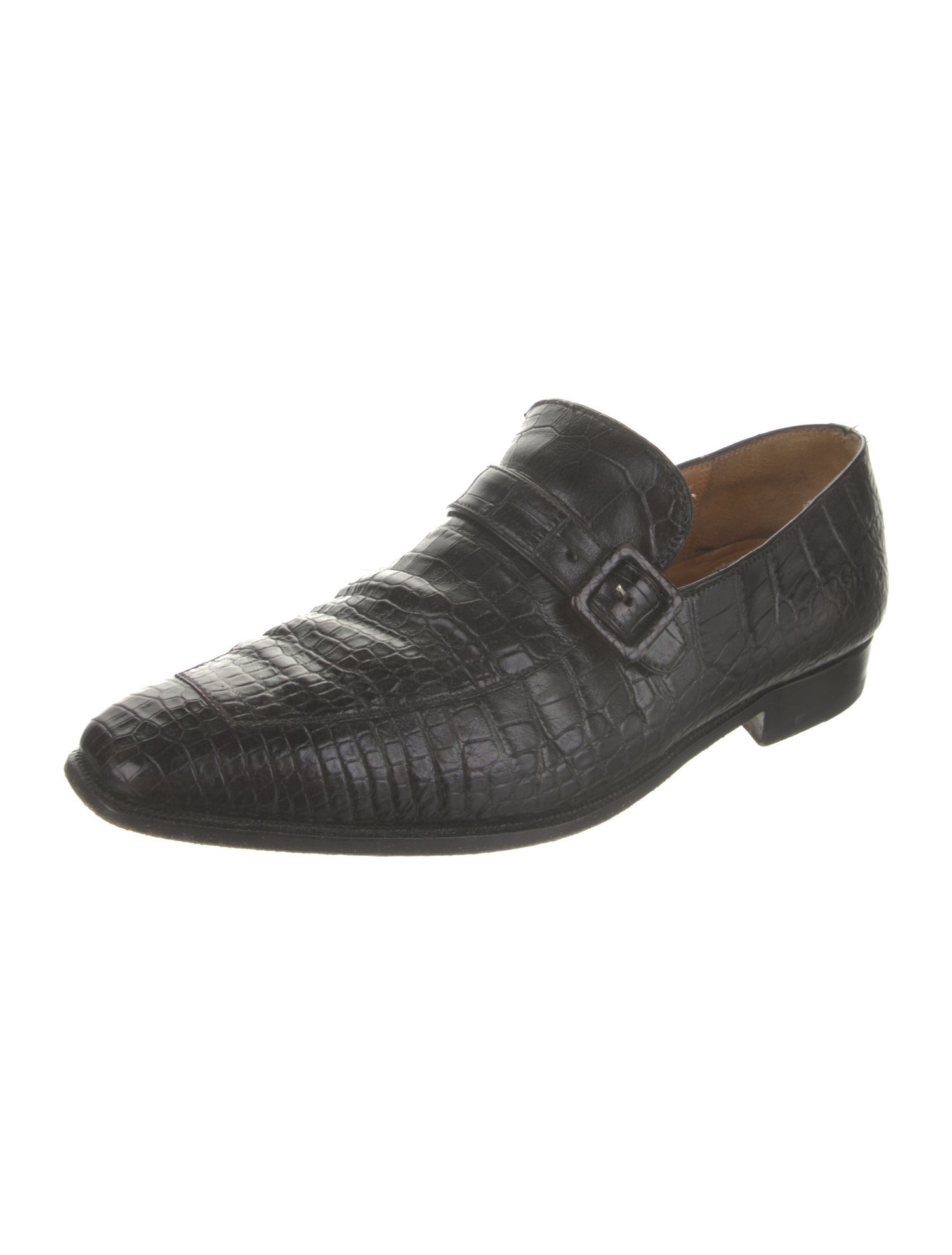 Brioni Embossed Leather Loafers
