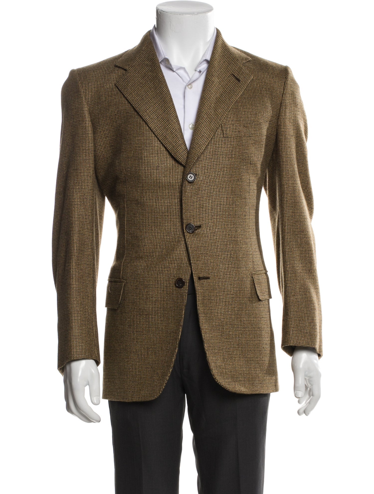 Brioni Cashmere Plaid Print Blazer