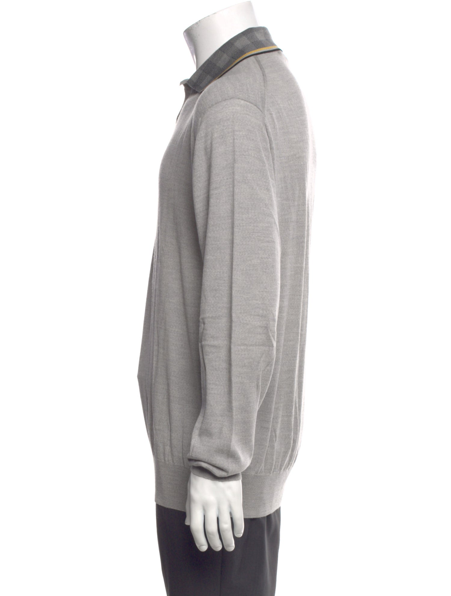 Brioni Wool Collar Polo Sweater