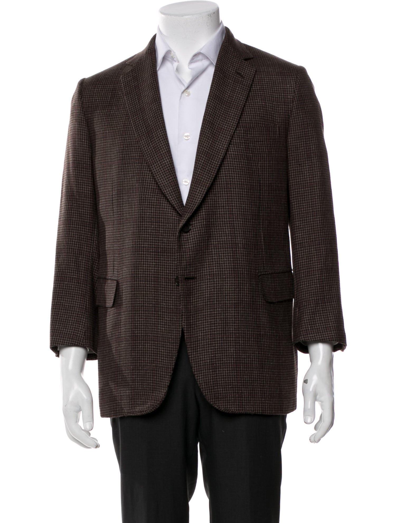 Brioni Silk Plaid Print Coat