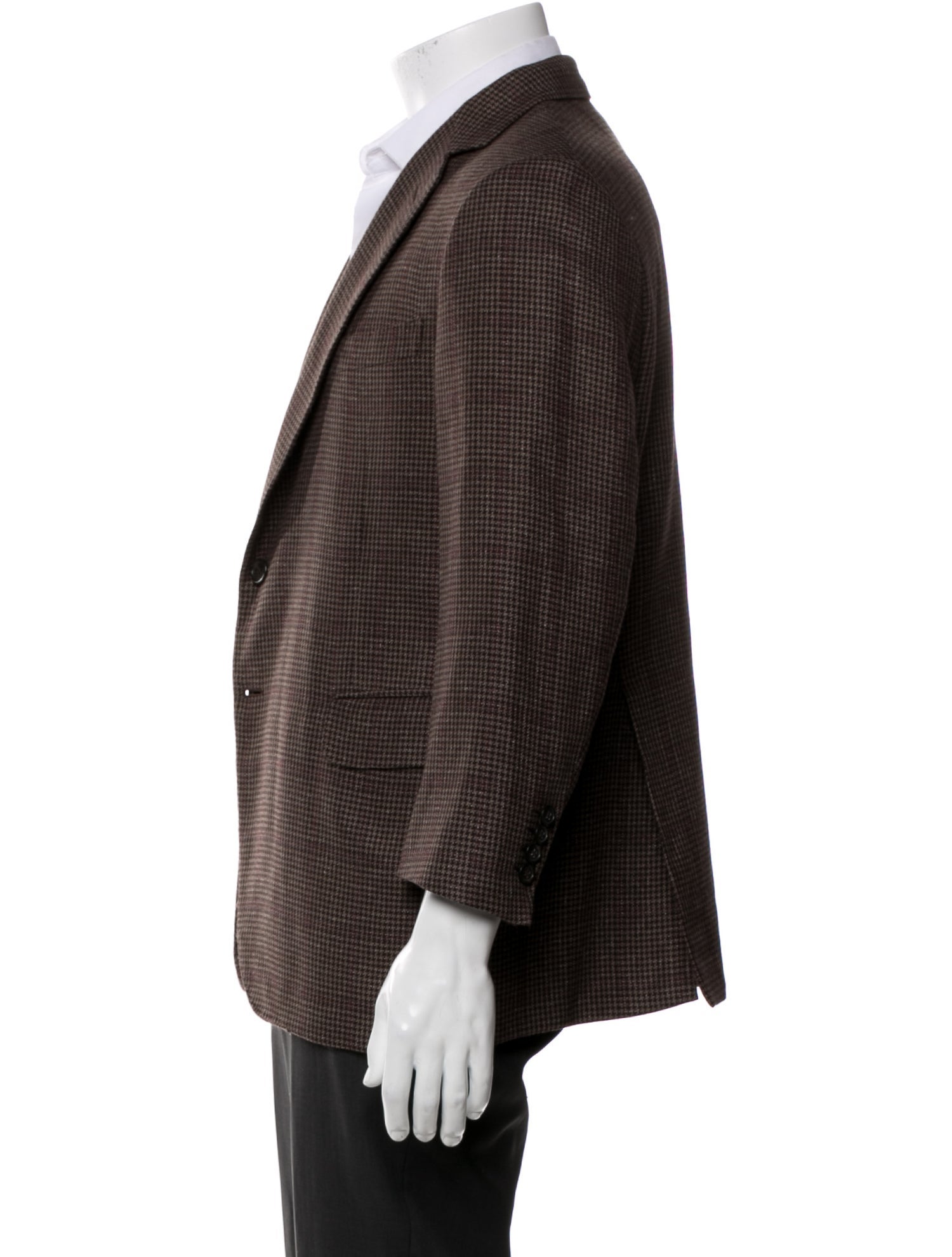 Brioni Silk Plaid Print Coat