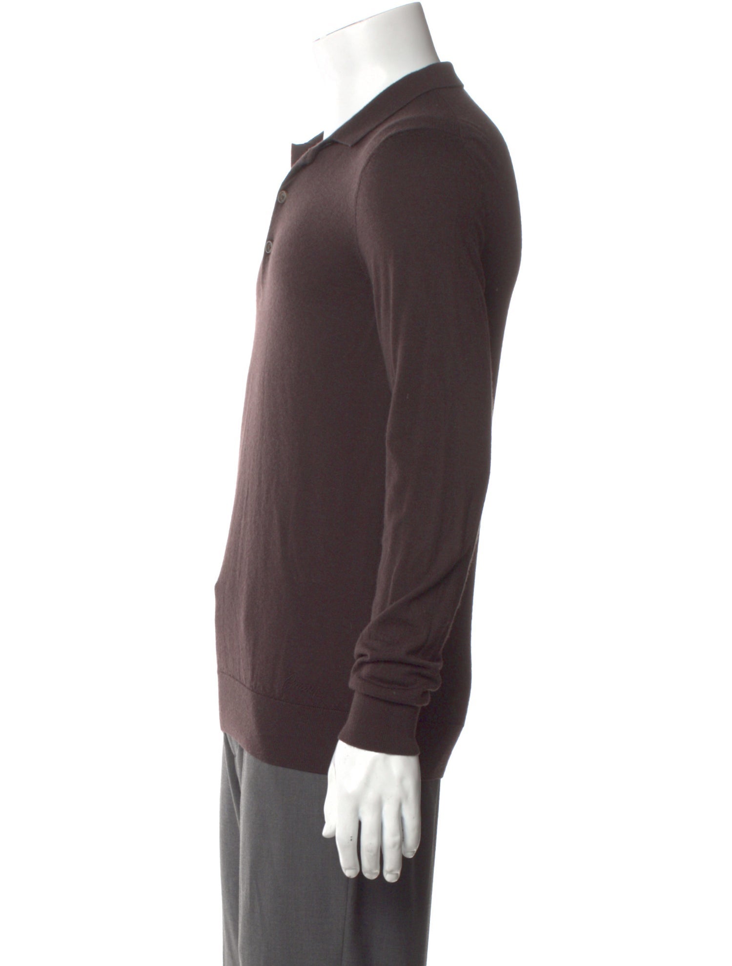Brioni Cashmere Collar Polo Sweater