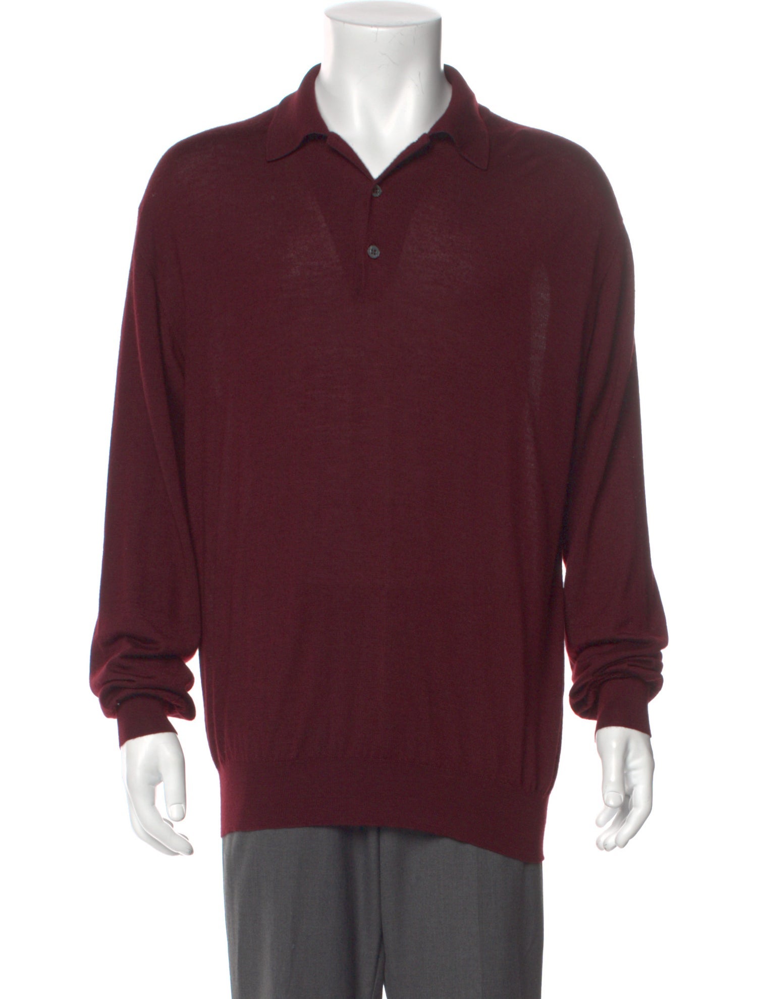 Brioni Mock Neck Long Sleeve Polo Sweater