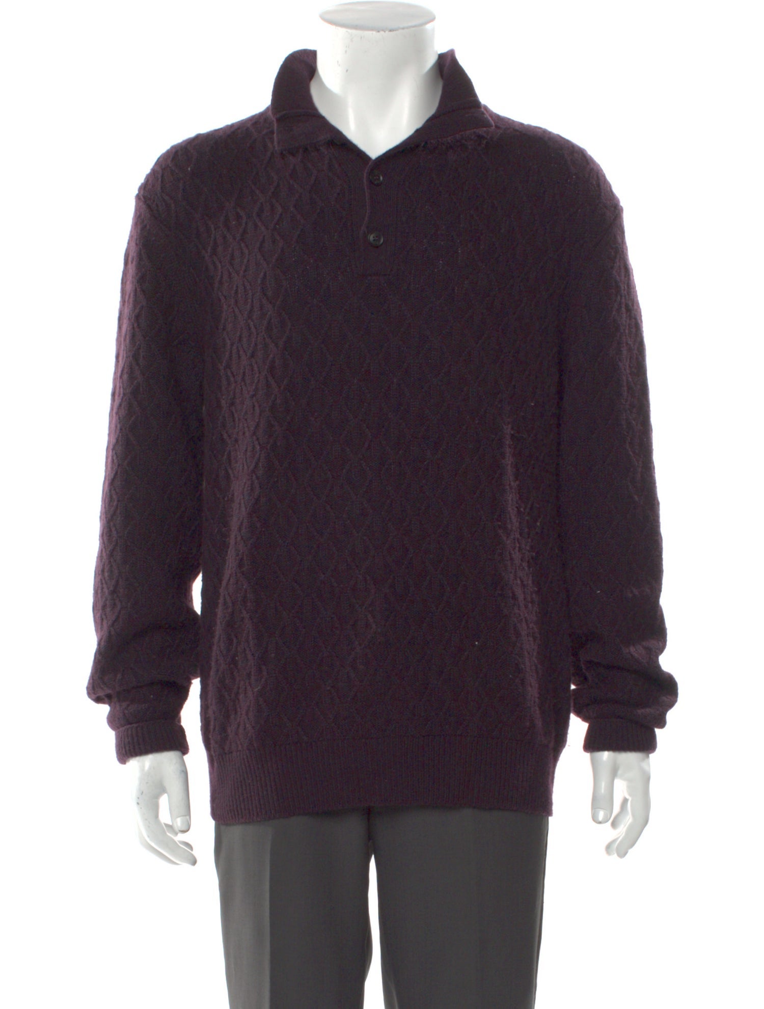 Brioni Cashmere Mock Neck Polo Sweater